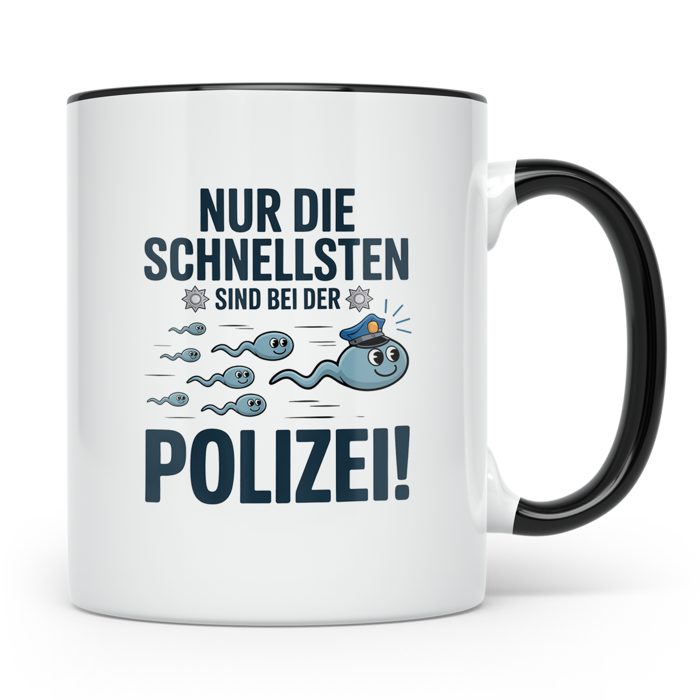 Nur Die Schnellsten Sind Bei Der Polizei Tasse Spermium Same – Schwarz [farbe:schwarz]