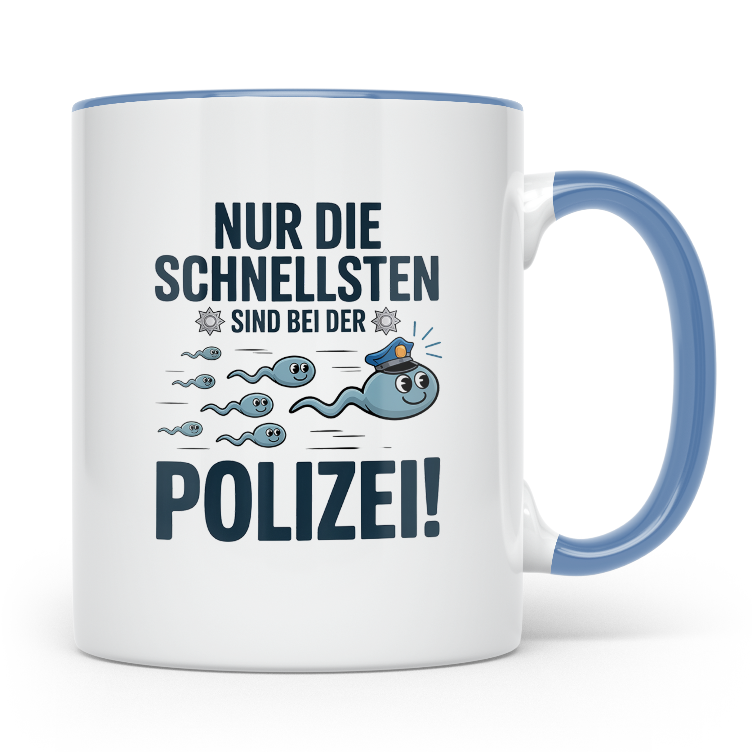 Nur Die Schnellsten Sind Bei Der Polizei Tasse Spermium Same – Blau [farbe:blau]