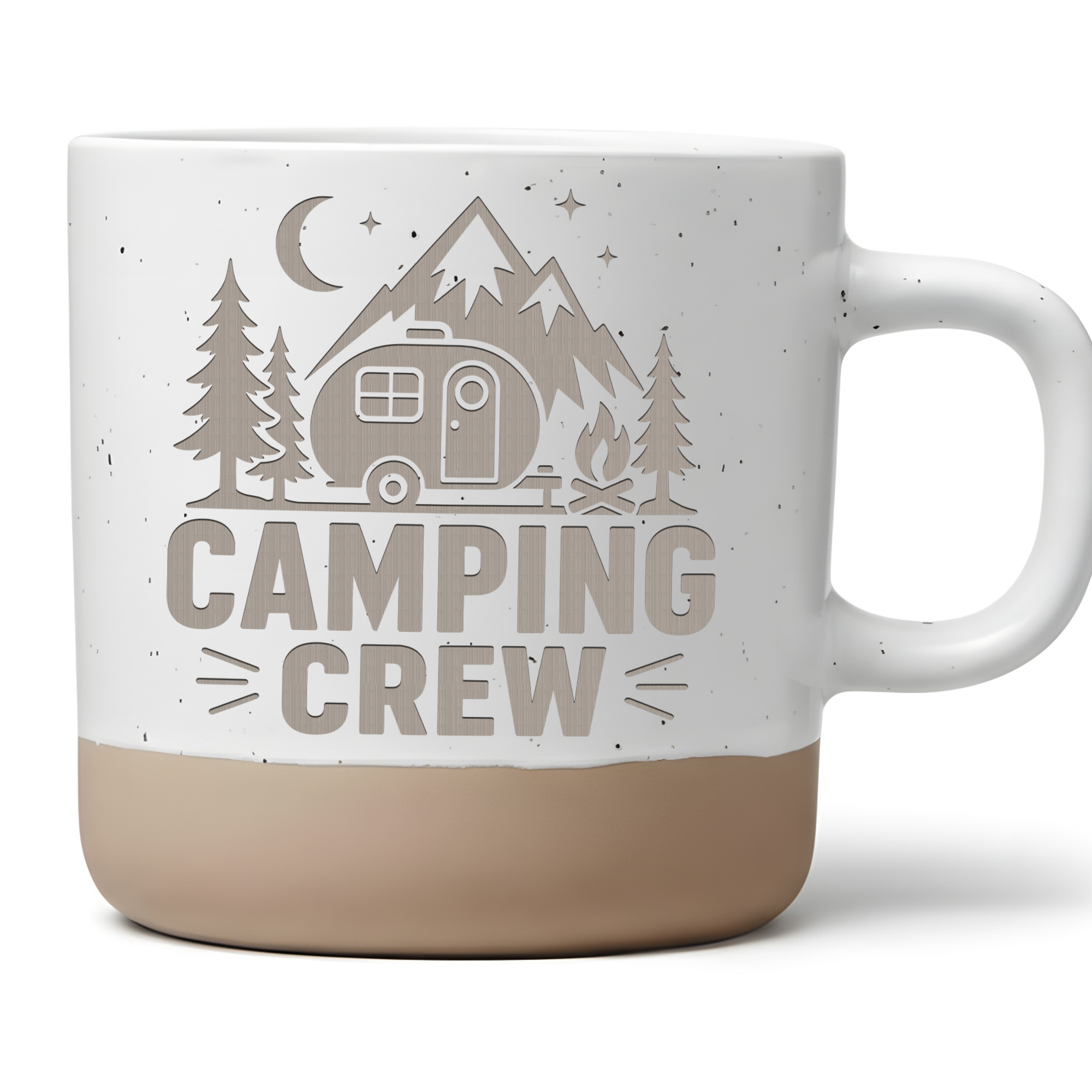 Camping Crew Tasse Geschenk Camper Kaffeetasse Wohnwagen Berge Lagerfe – Bild 1
