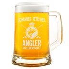 Bierkrug Angler Petri Heil Geschenk für Männer Angeln Hobby personalisiert Angelgeschenk Vatertag
