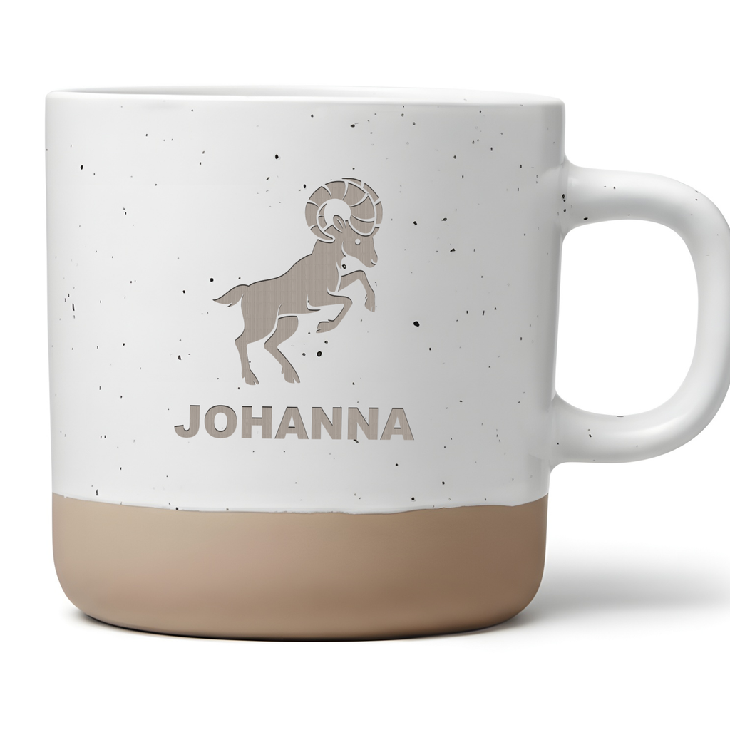 Personalisierte Tasse Sternzeichen Widder Wunschname Kaffeetasse mit S – Bild 1