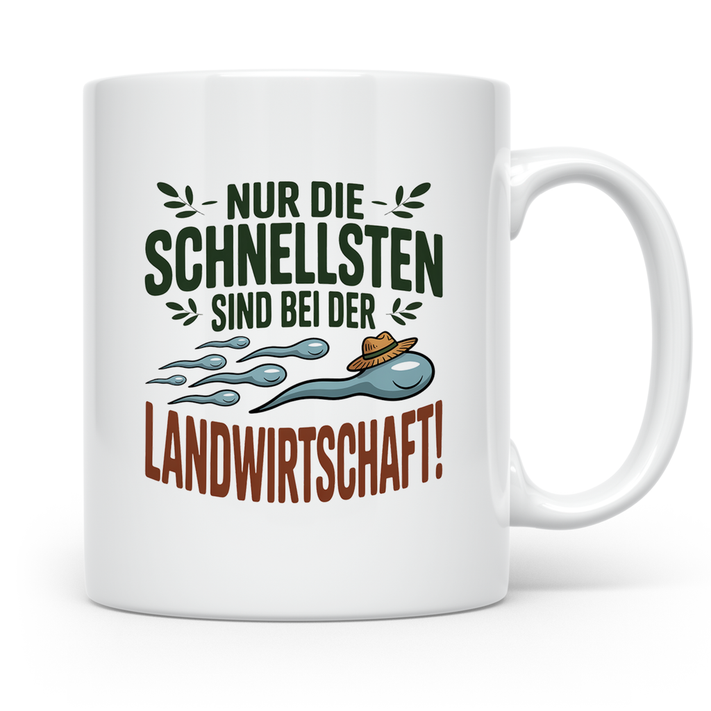 Landwirtschaft Tasse - Bauer Kaffeetasse - Nur die Schnellst – Weiß [farbe:weiß]