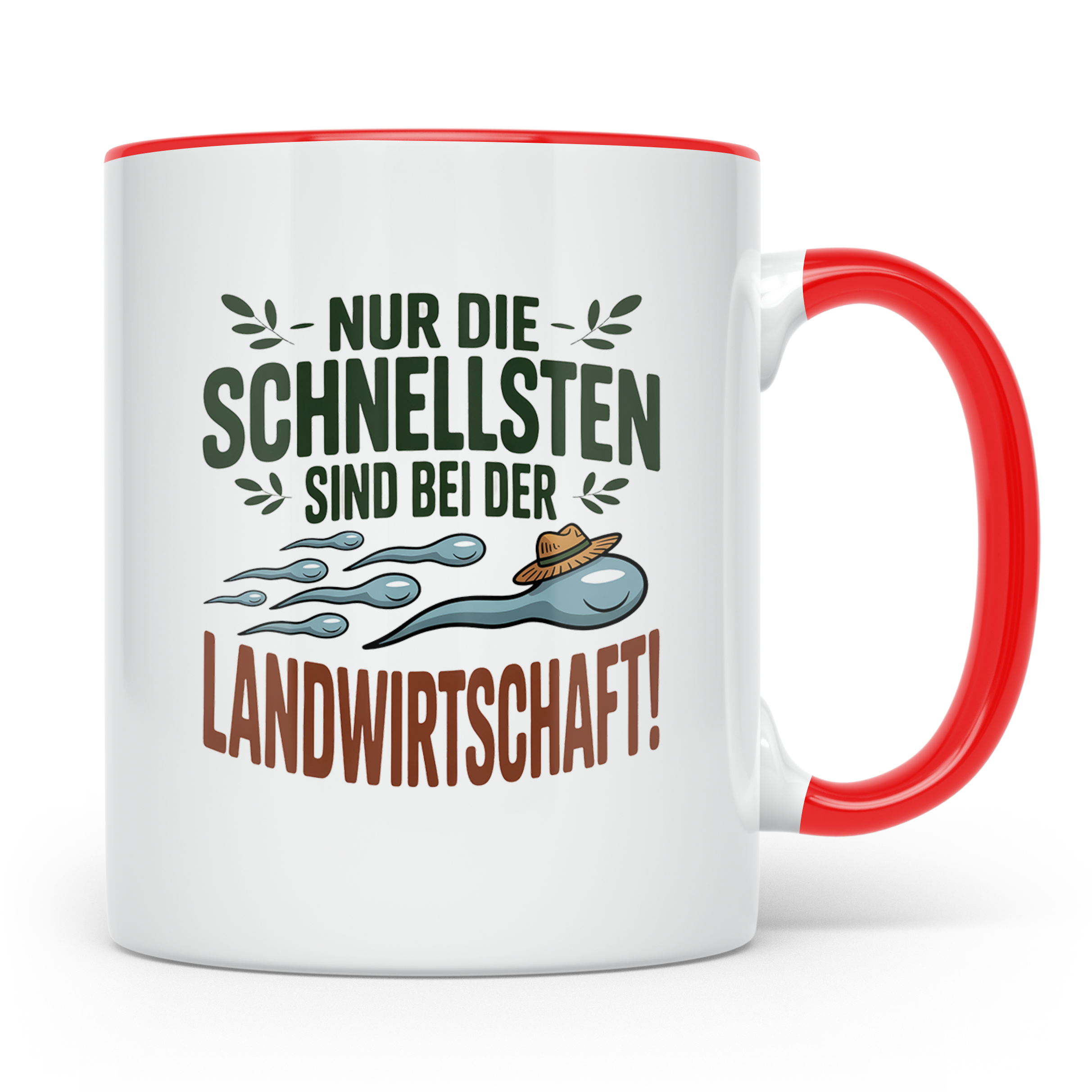 Landwirtschaft Tasse - Bauer Kaffeetasse - Nur die Schnellst – Rot [farbe:rot]