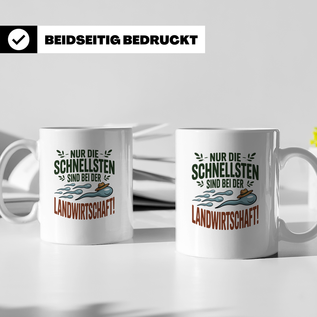 Landwirtschaft Tasse - Bauer Kaffeetasse - Nur die Schnellst – Weiß [farbe:weiß]