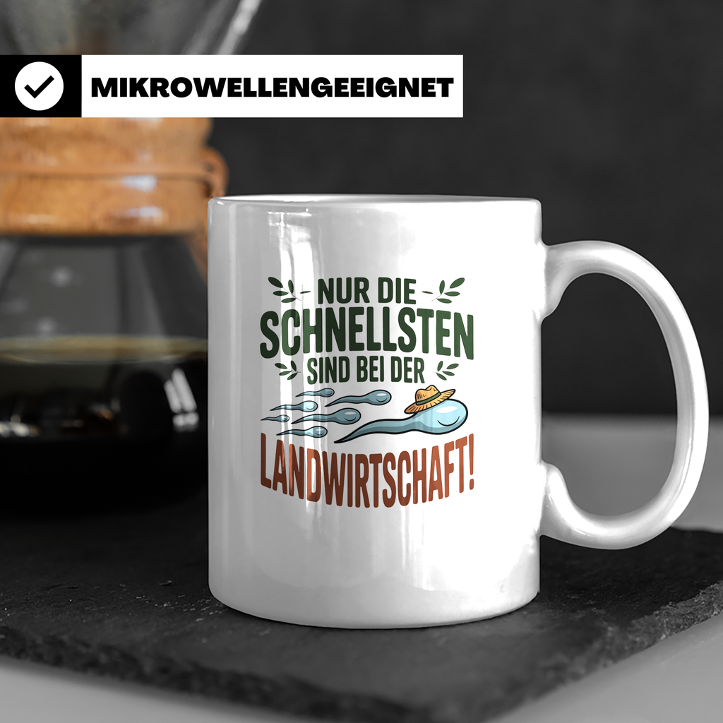 Landwirtschaft Tasse - Bauer Kaffeetasse - Nur die Schnellst – Weiß [farbe:weiß]