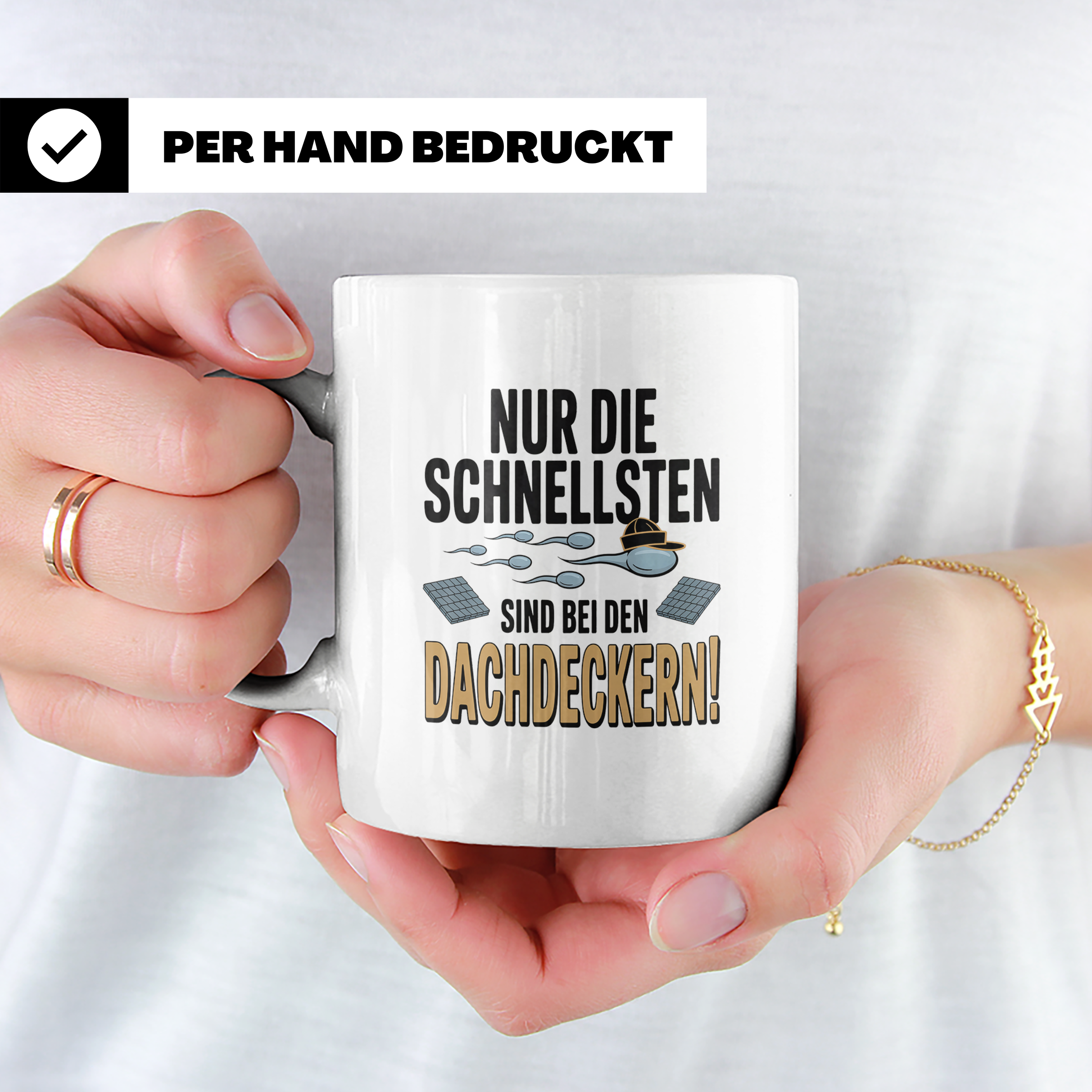 Dachdecker Tasse - Nur Die Schnellsten Spruch - Zunft Gesche – Weiß [farbe:weiß]