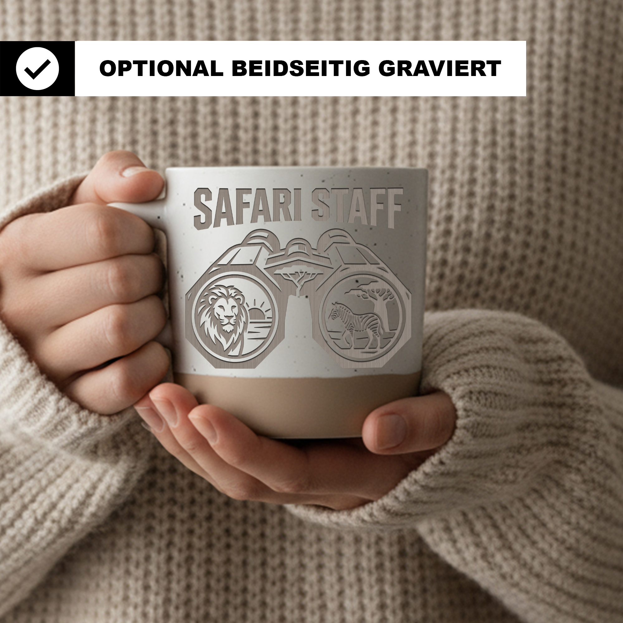 Safari Staff Tasse Geschenk Afrika Urlaub Kaffeetasse Löwe Zebra Ferng – Bild 2