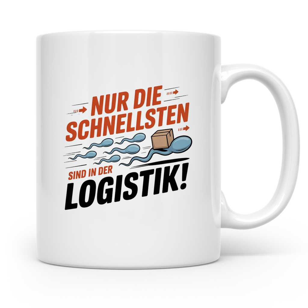 Logistik Tasse - Nur die Schnellsten! - Spedition, Kurierfah – Weiß [farbe:weiß]