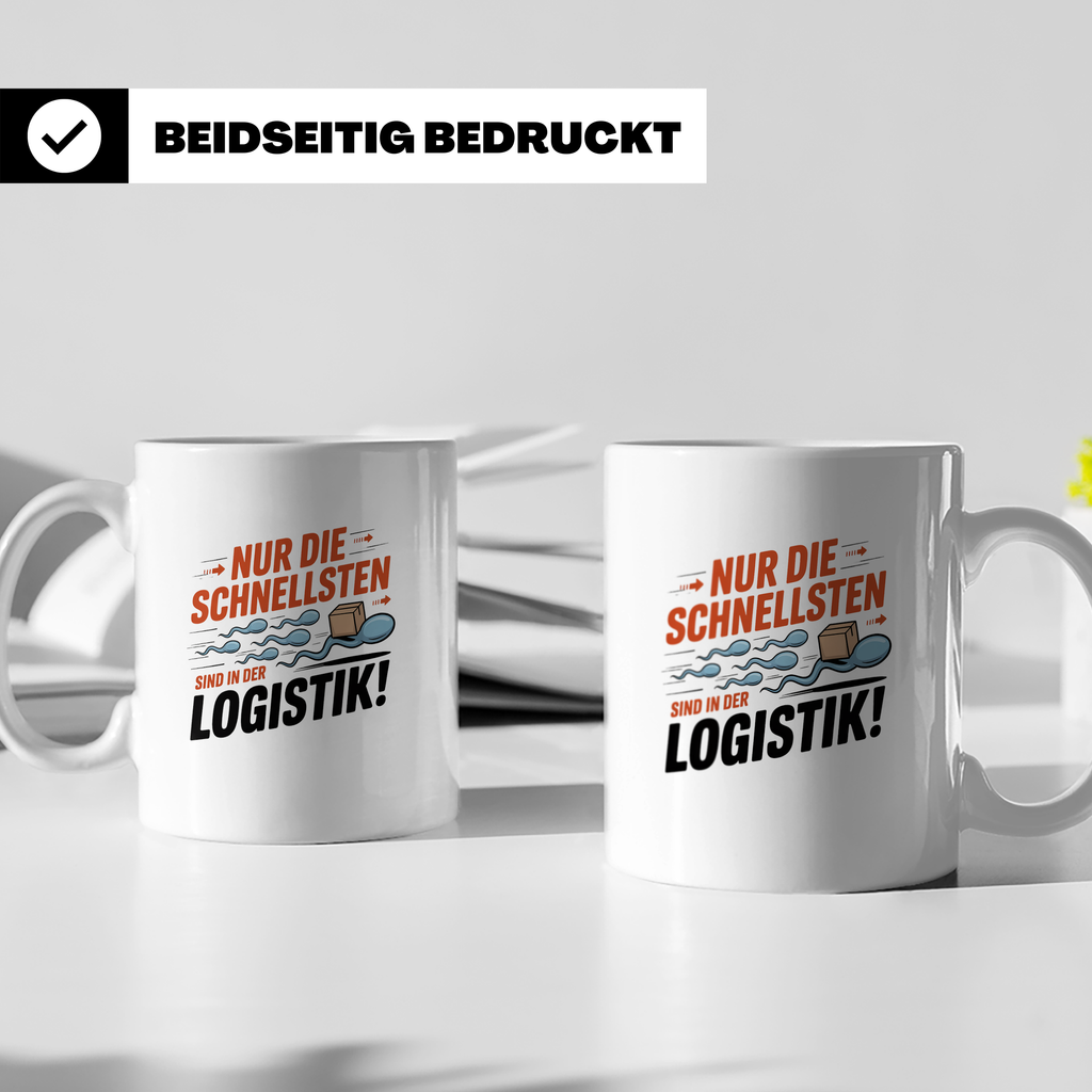 Logistik Tasse - Nur die Schnellsten! - Spedition, Kurierfah – Weiß [farbe:weiß]