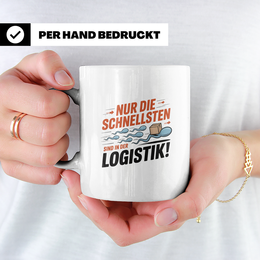 Logistik Tasse - Nur die Schnellsten! - Spedition, Kurierfah – Weiß [farbe:weiß]