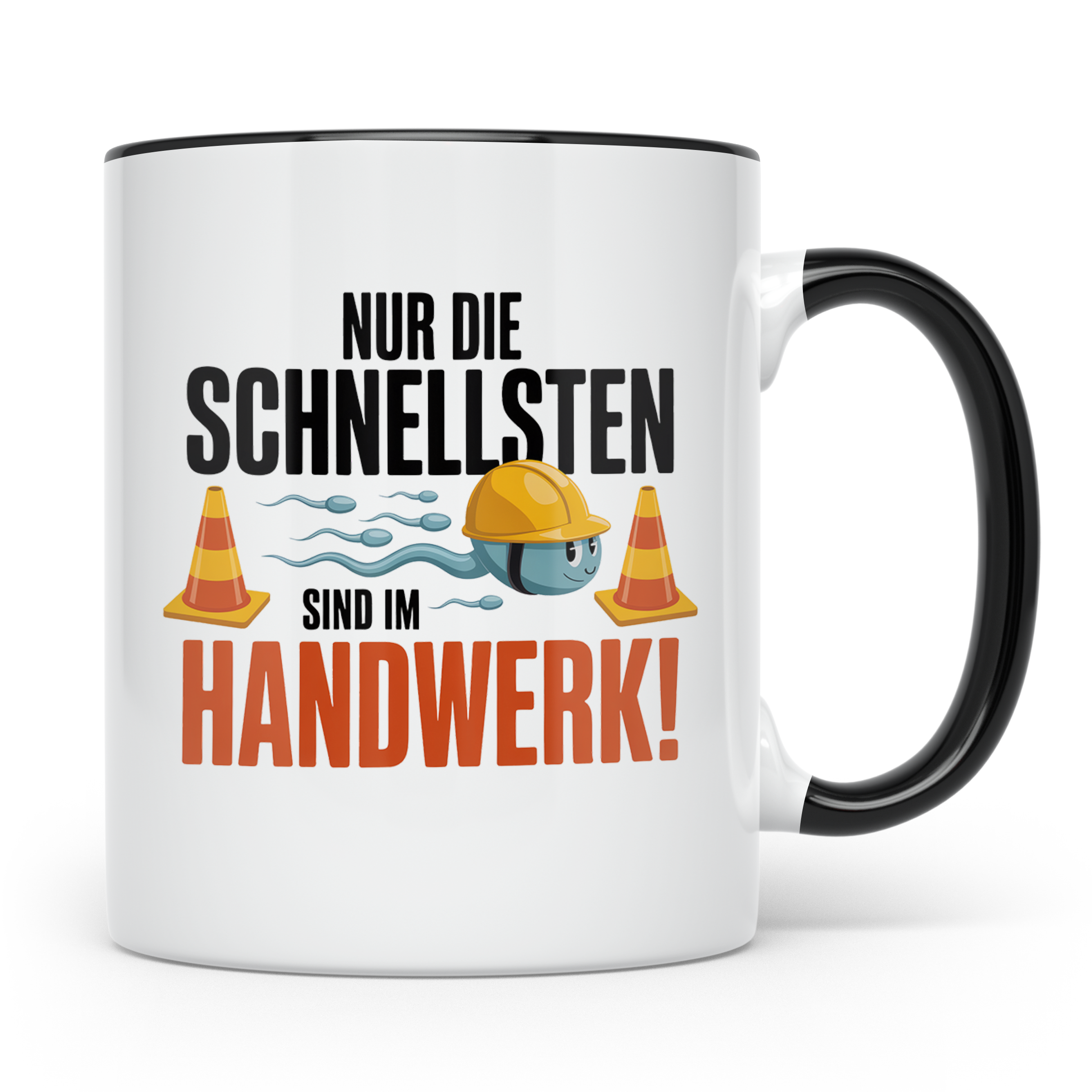 Handwerker Tasse - Nur die Schnellsten im Handwerk! Bauarbei – Schwarz [farbe:schwarz]