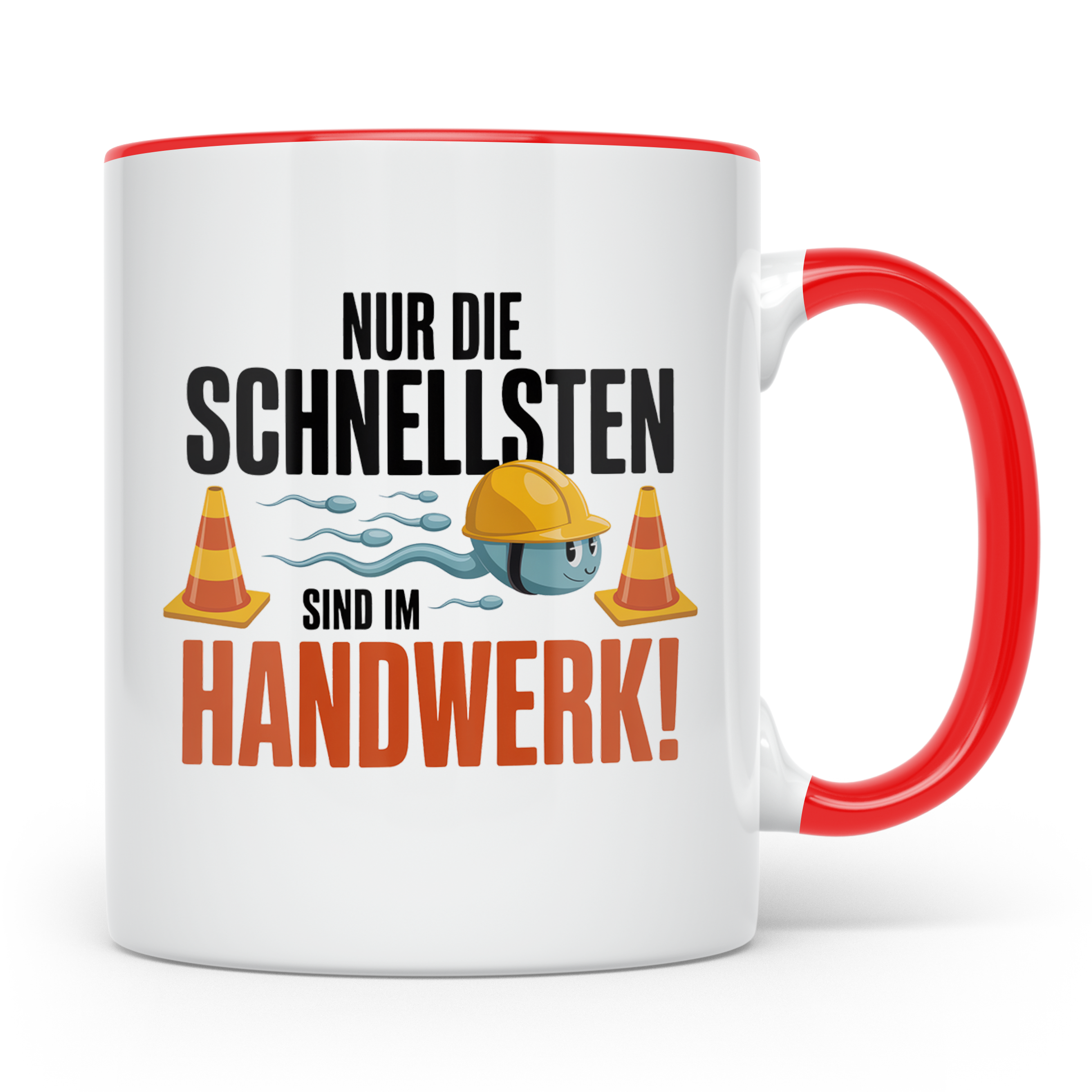 Handwerker Tasse - Nur die Schnellsten im Handwerk! Bauarbei – Rot [farbe:rot]