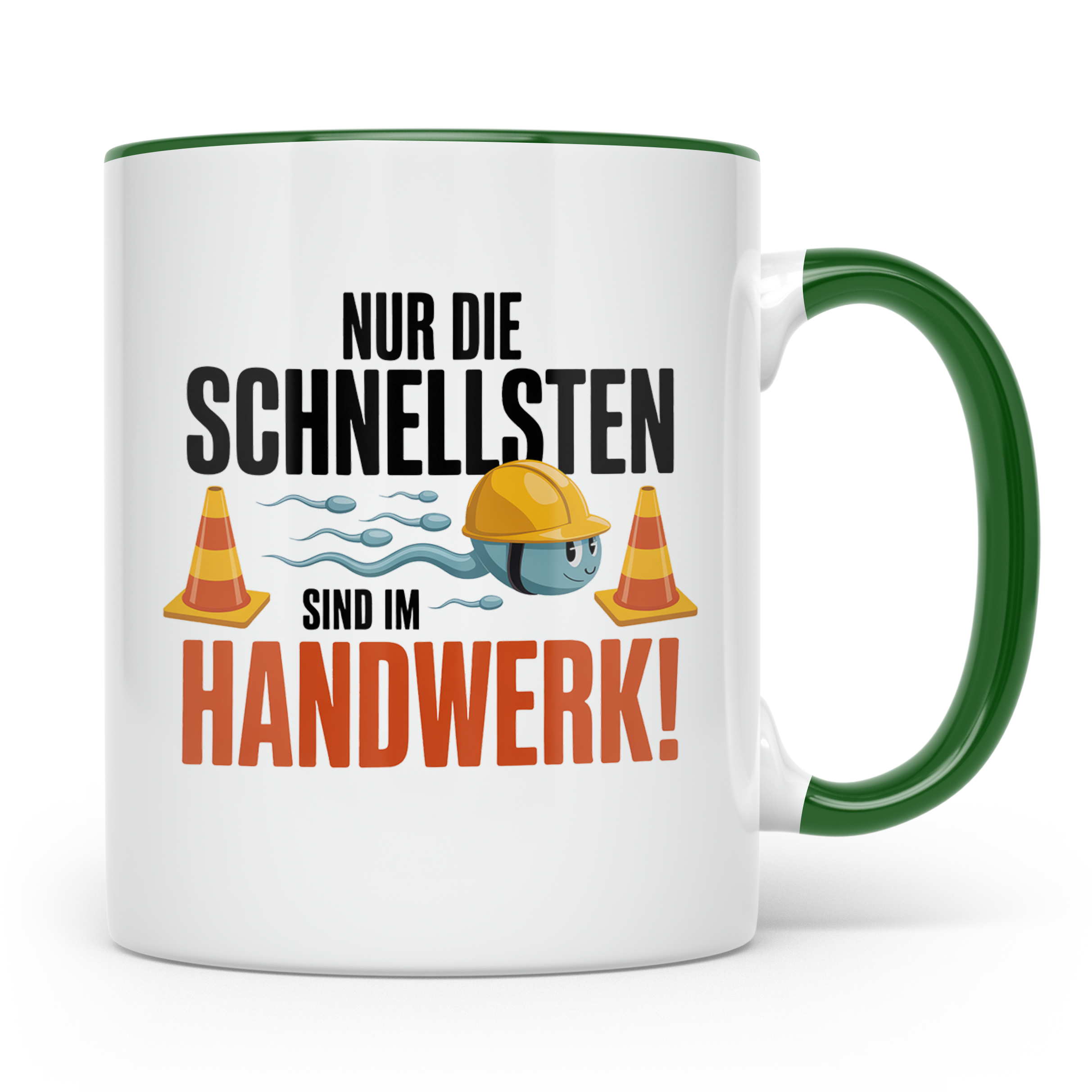 Handwerker Tasse - Nur die Schnellsten im Handwerk! Bauarbei – Grün [farbe:grün]