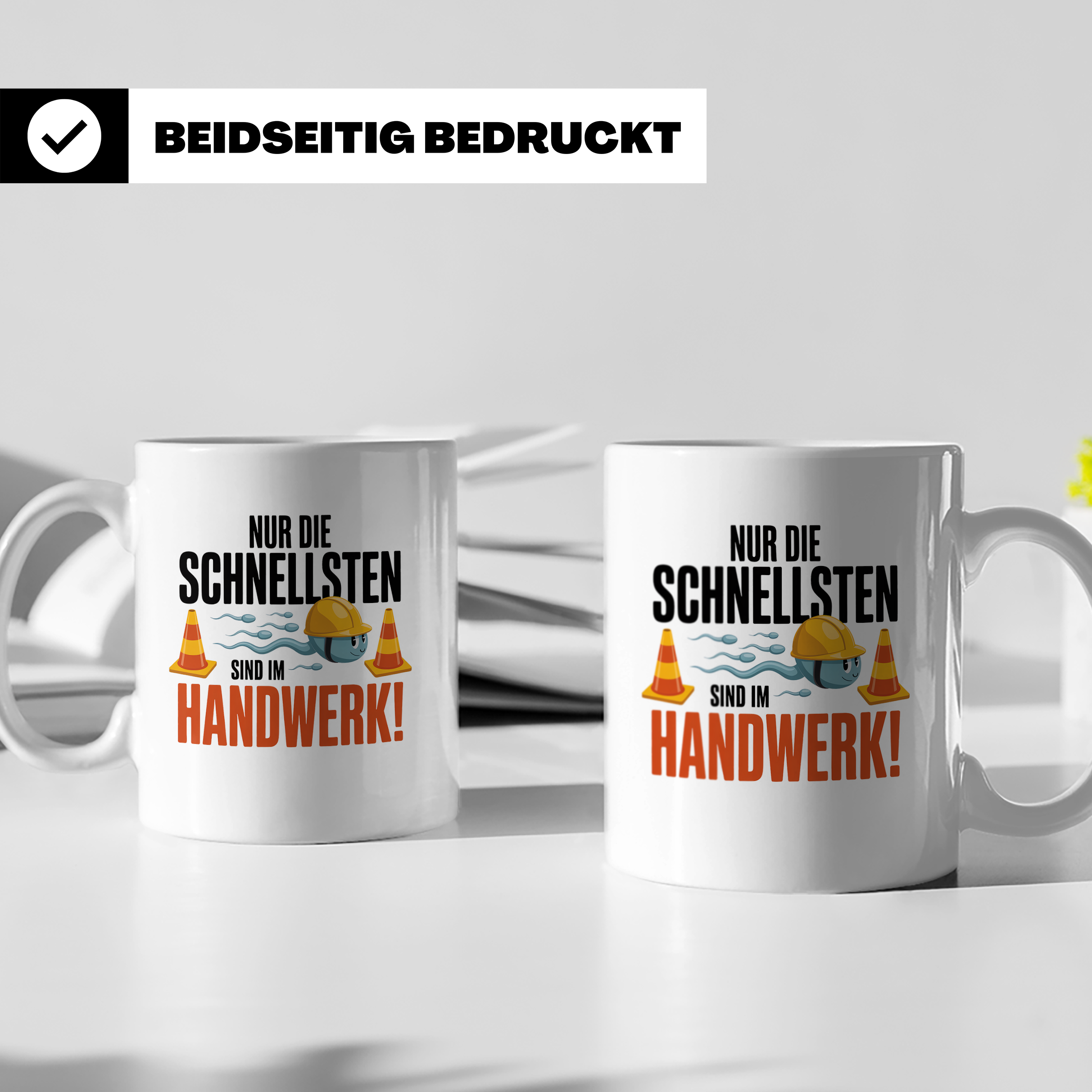 Handwerker Tasse - Nur die Schnellsten im Handwerk! Bauarbei – Weiß [farbe:weiß]