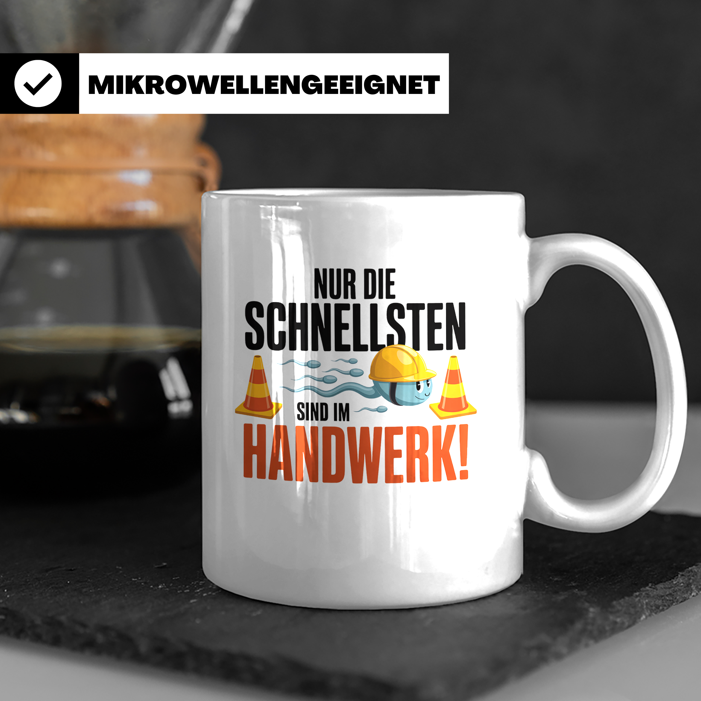 Handwerker Tasse - Nur die Schnellsten im Handwerk! Bauarbei – Weiß [farbe:weiß]