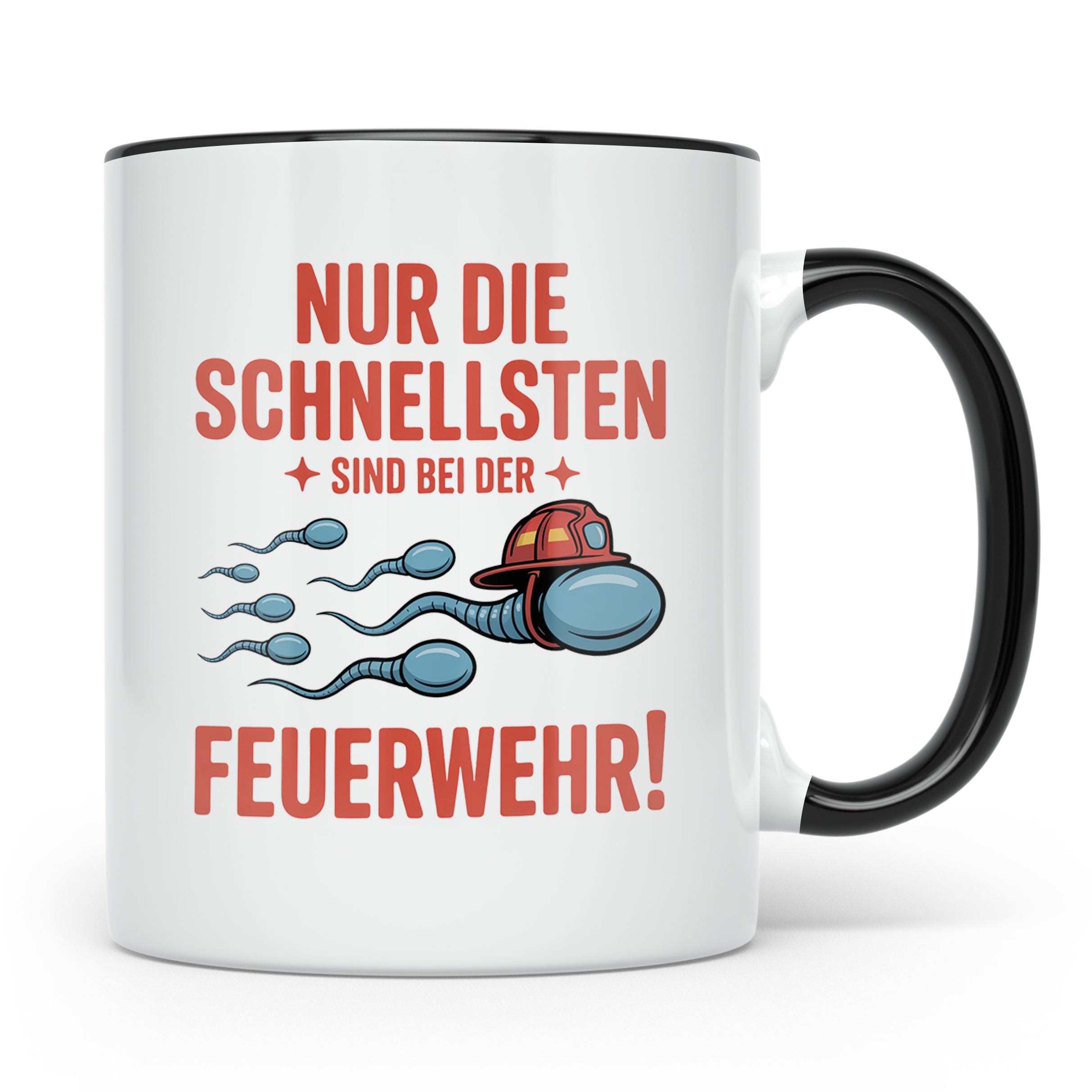 Feuerwehrmann Tasse – Nur die Schnellsten! Geschenkidee für  – Schwarz [farbe:schwarz]