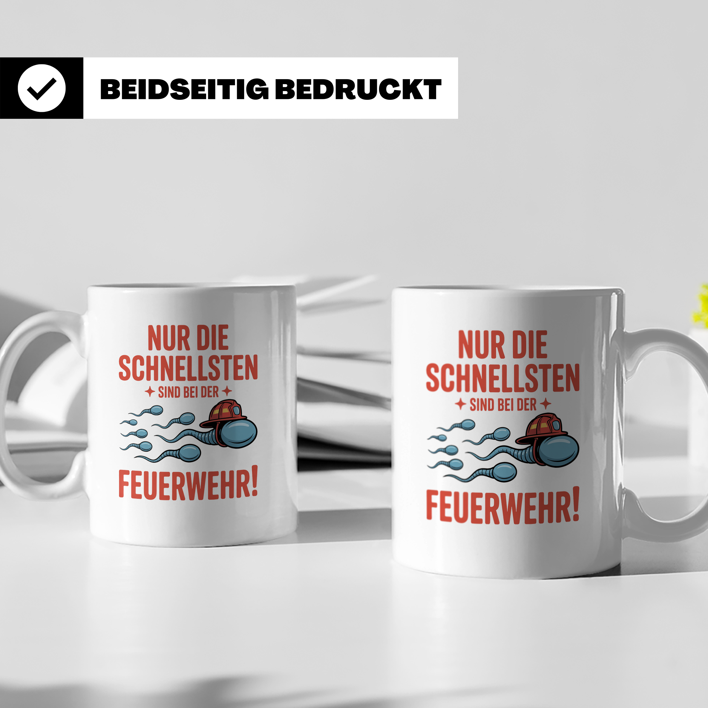 Feuerwehrmann Tasse – Nur die Schnellsten! Geschenkidee für  – Weiß [farbe:weiß]