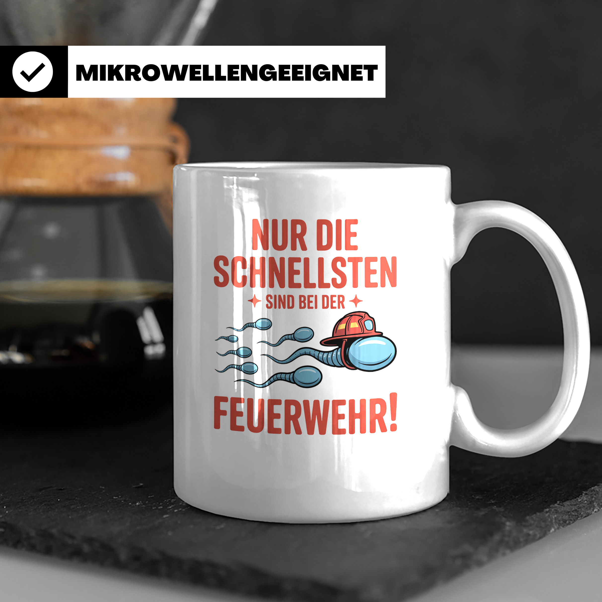 Feuerwehrmann Tasse – Nur die Schnellsten! Geschenkidee für  – Weiß [farbe:weiß]