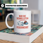 Feuerwehrmann Tasse – Nur die Schnellsten! Geschenkidee für  – Weiß [farbe:weiß]