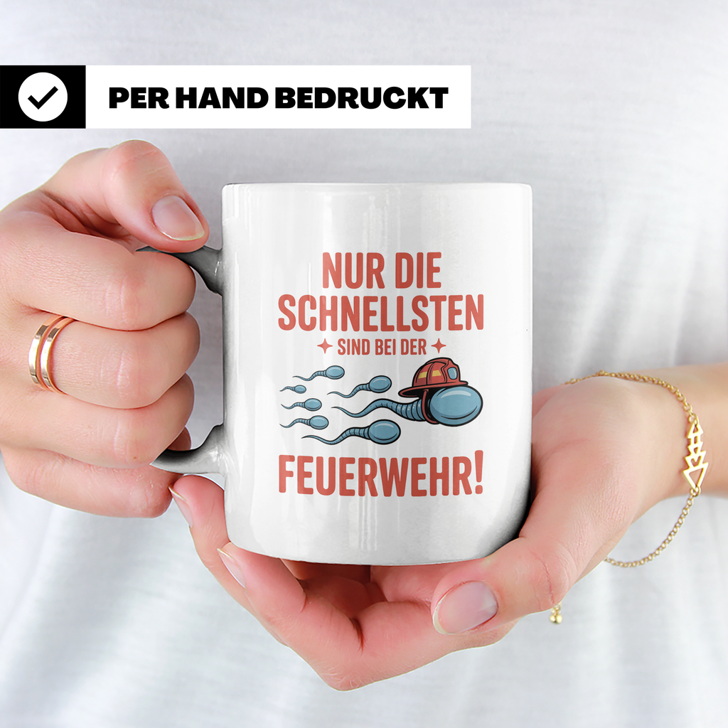 Feuerwehrmann Tasse – Nur die Schnellsten! Geschenkidee für  – Weiß [farbe:weiß]