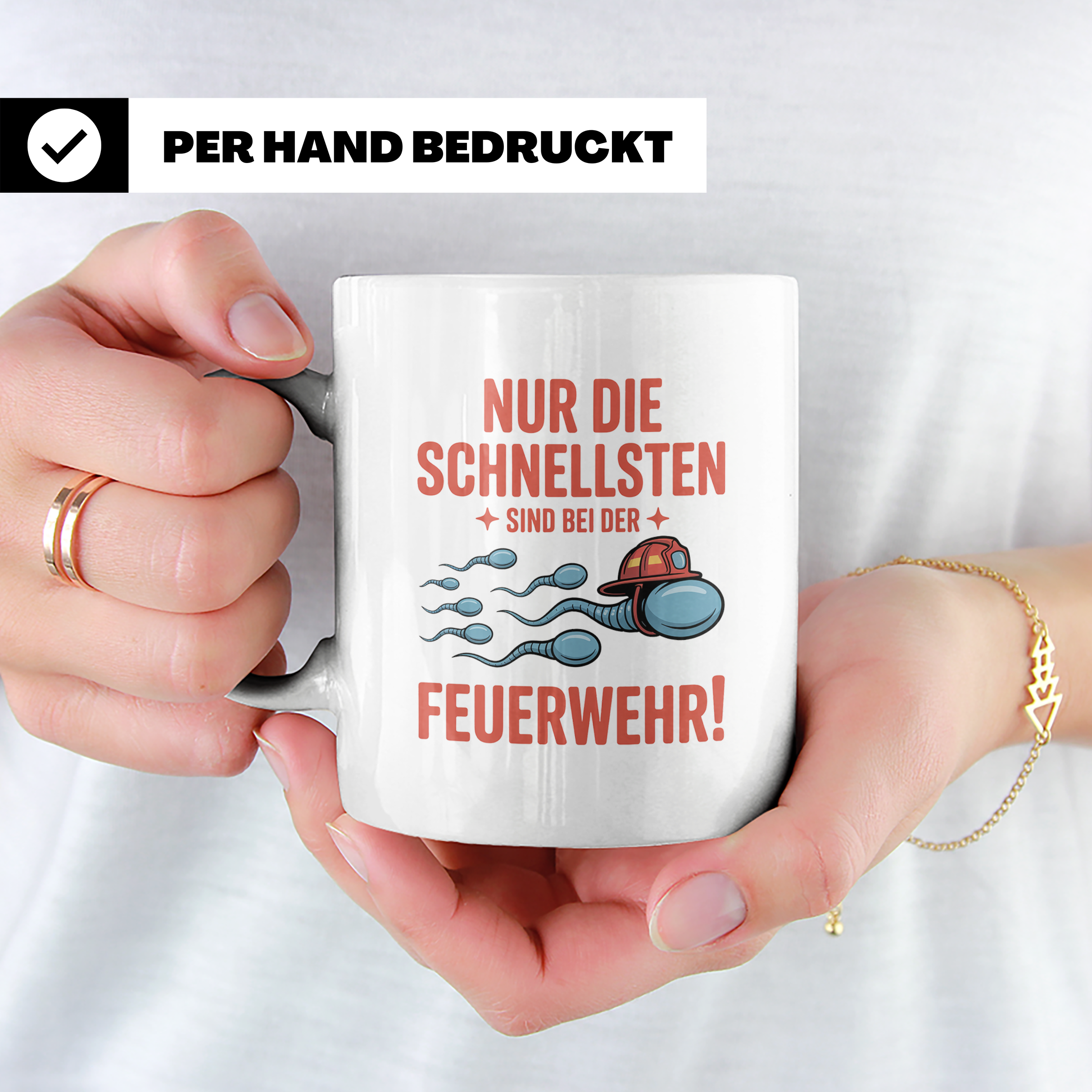 Feuerwehrmann Tasse – Nur die Schnellsten! Geschenkidee für  – Weiß [farbe:weiß]