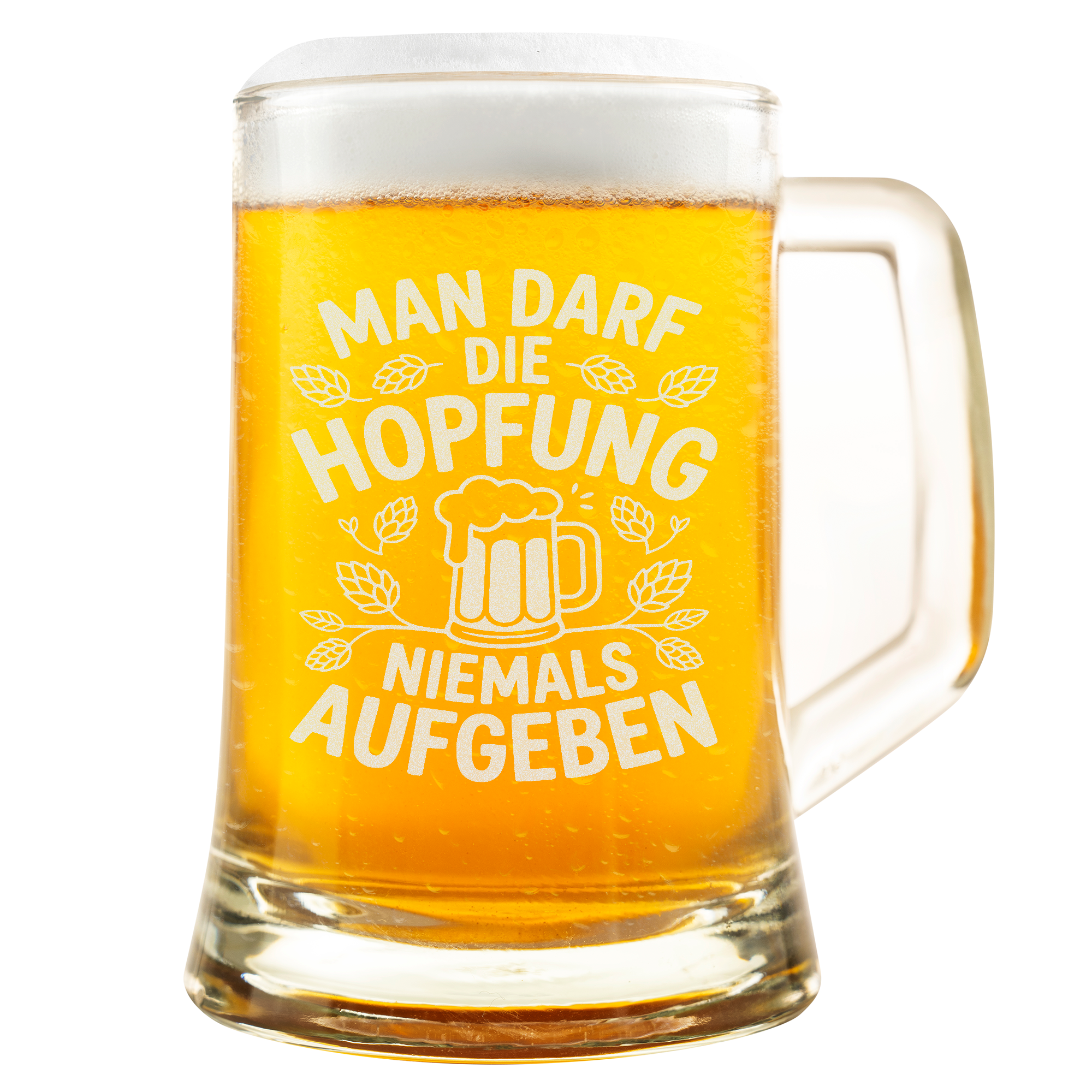 Bierkrug Hopfung Spruch Geschenk für Männer Bierliebhaber Lustiger Bierkrug Vatertag Bier Geschenkidee