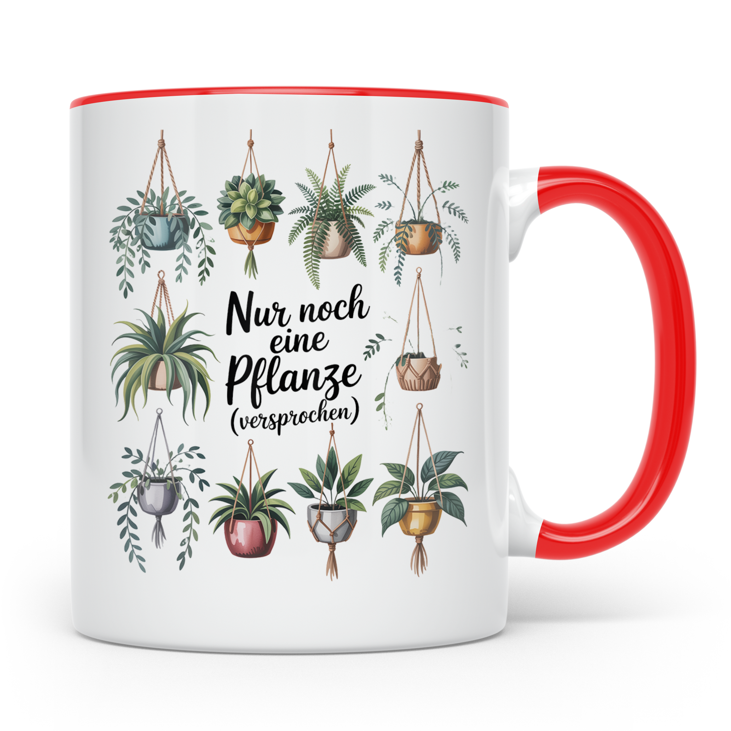 Pflanzen Kaffeetasse Hängepflanzen Deko Geschenkidee für Zim – Rot [farbe:rot]