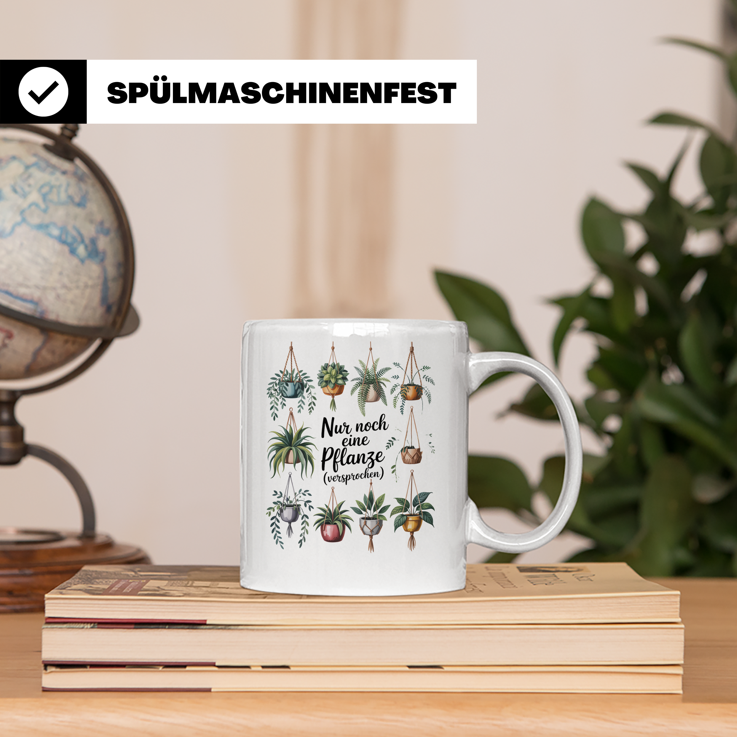 Pflanzen Kaffeetasse Hängepflanzen Deko Geschenkidee für Zim – Weiß [farbe:weiß]