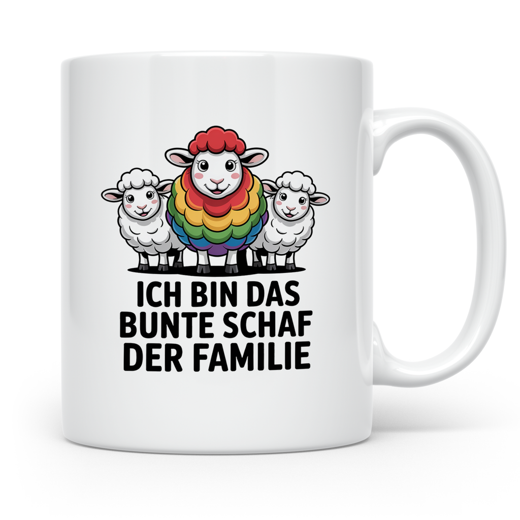 Buntes Schaf Tasse Ich bin das bunte Schaf der Familie LGBTQ – Weiß [farbe:weiß]
