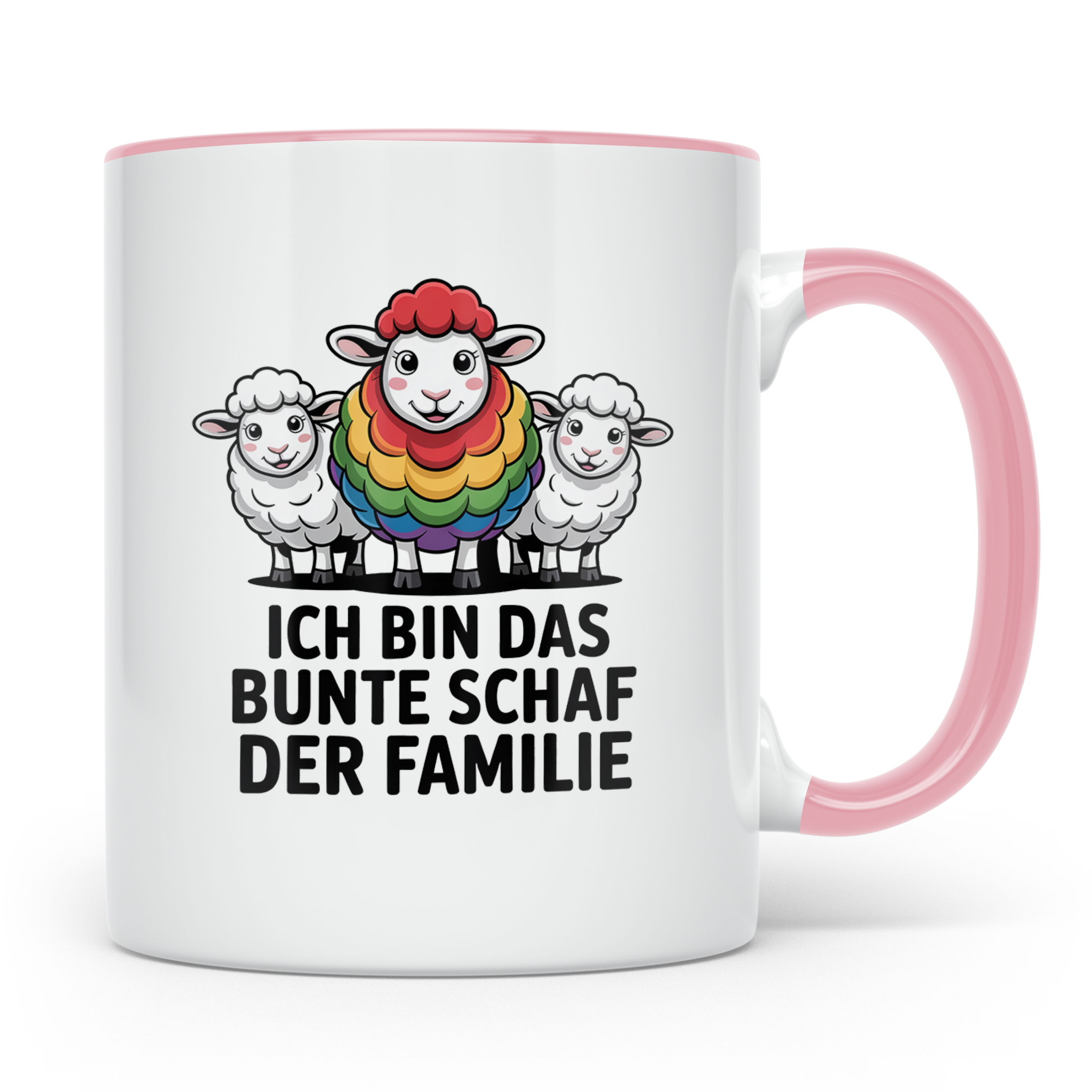 Buntes Schaf Tasse Ich bin das bunte Schaf der Familie LGBTQ – Rosa [farbe:rosa]