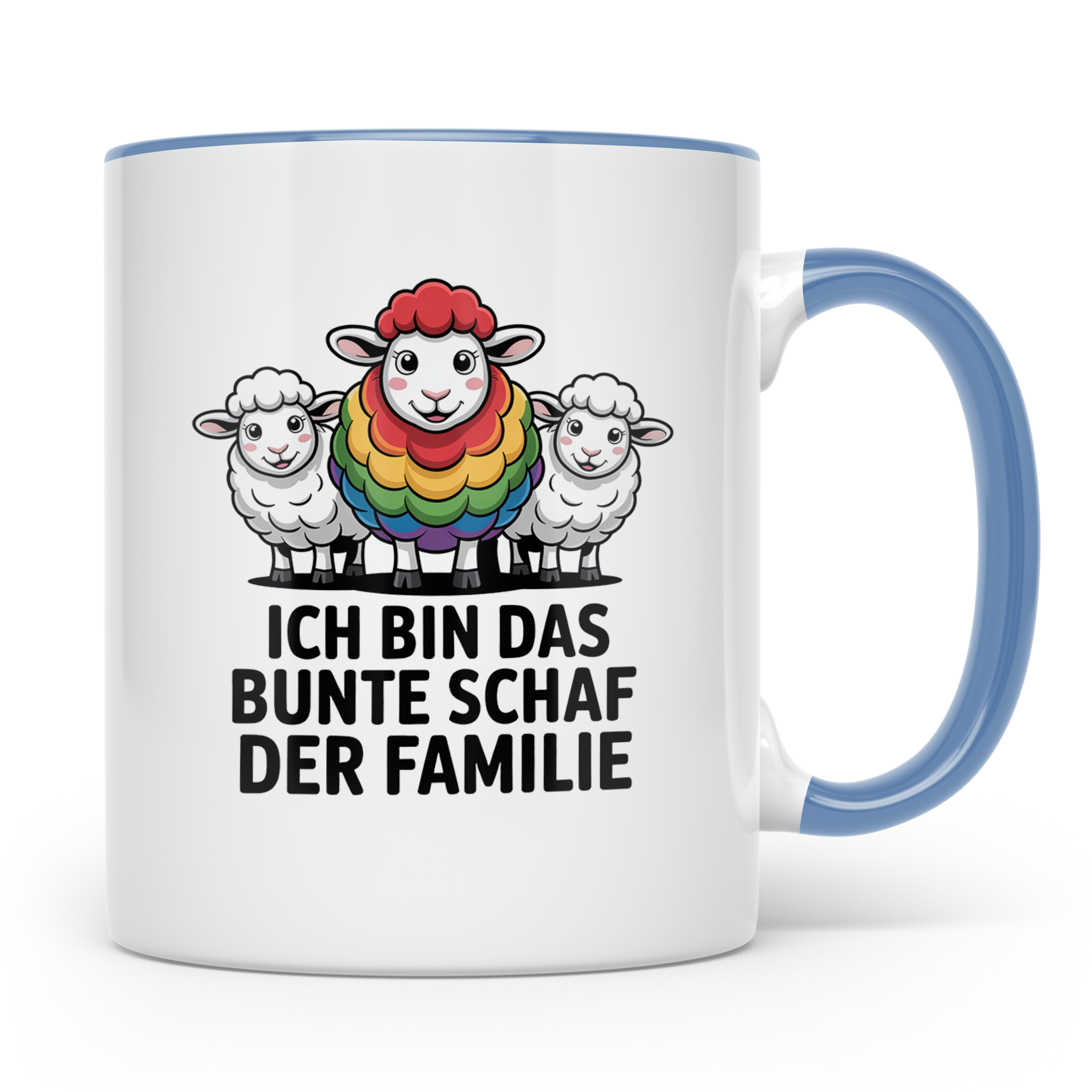 Buntes Schaf Tasse Ich bin das bunte Schaf der Familie LGBTQ – Blau [farbe:blau]
