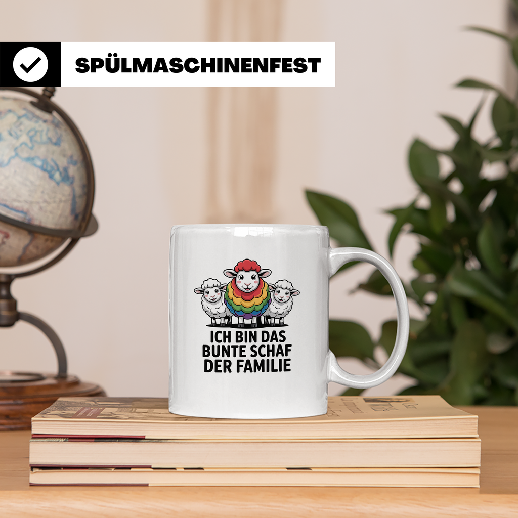 Buntes Schaf Tasse Ich bin das bunte Schaf der Familie LGBTQ – Weiß [farbe:weiß]