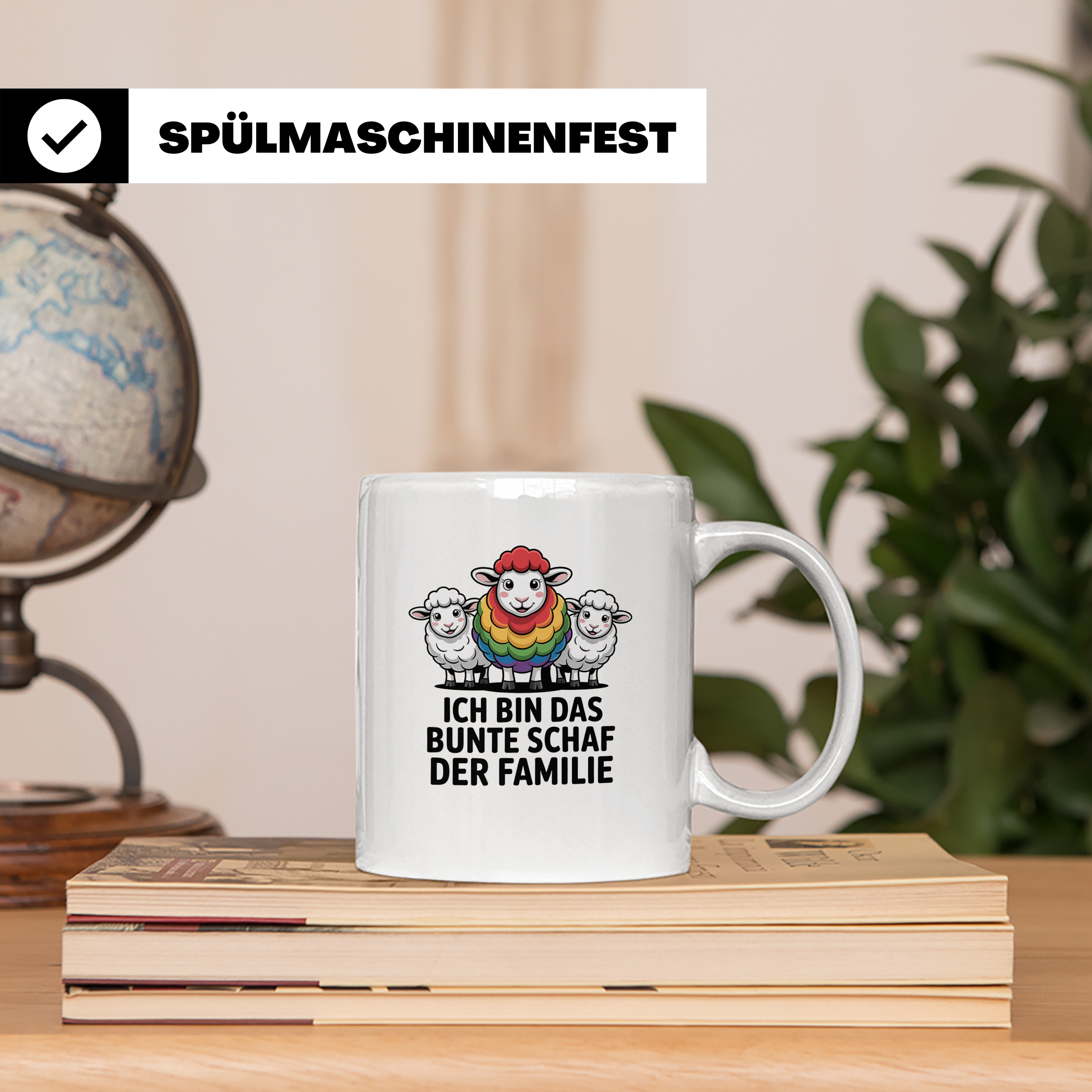 Buntes Schaf Tasse Ich bin das bunte Schaf der Familie LGBTQ – Weiß [farbe:weiß]