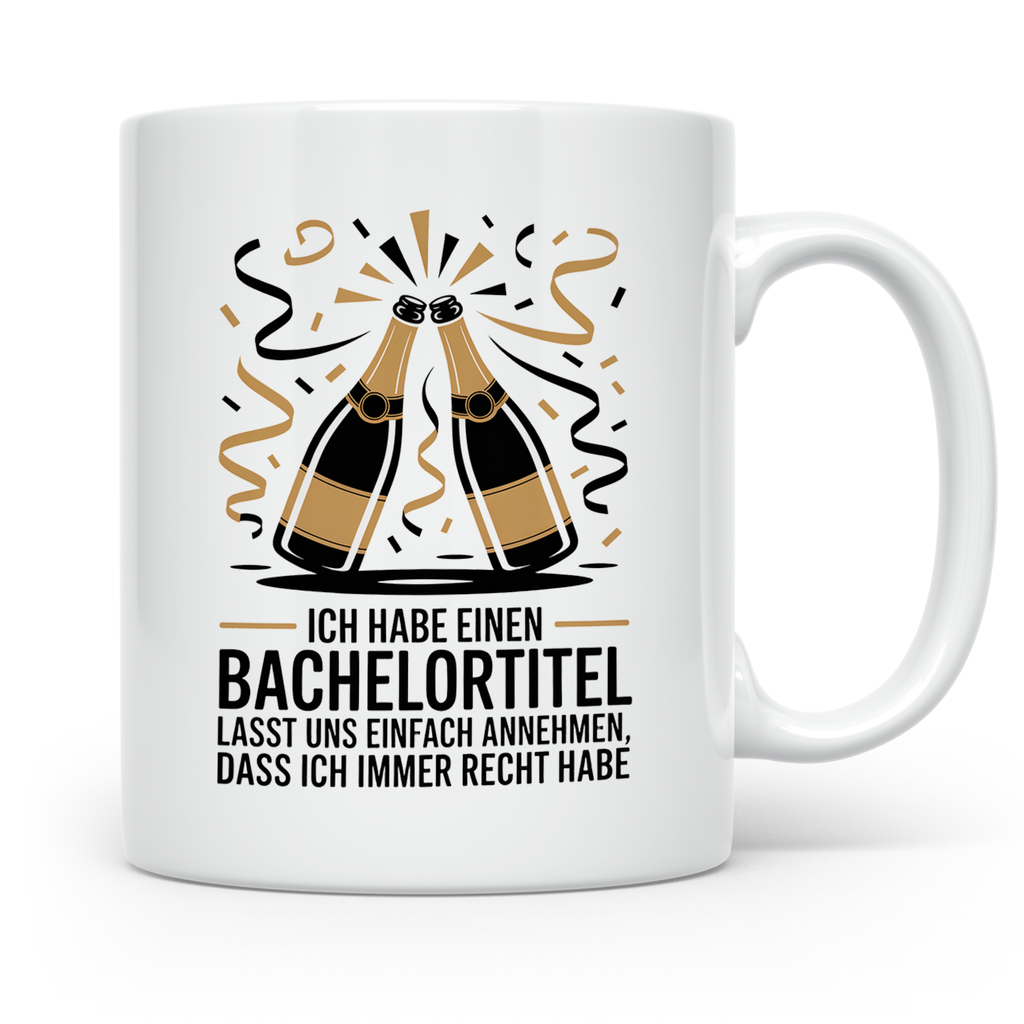Bachelor Studium Abschluss Tasse - Ich habe einen Bachelorti – Weiß [farbe:weiß]