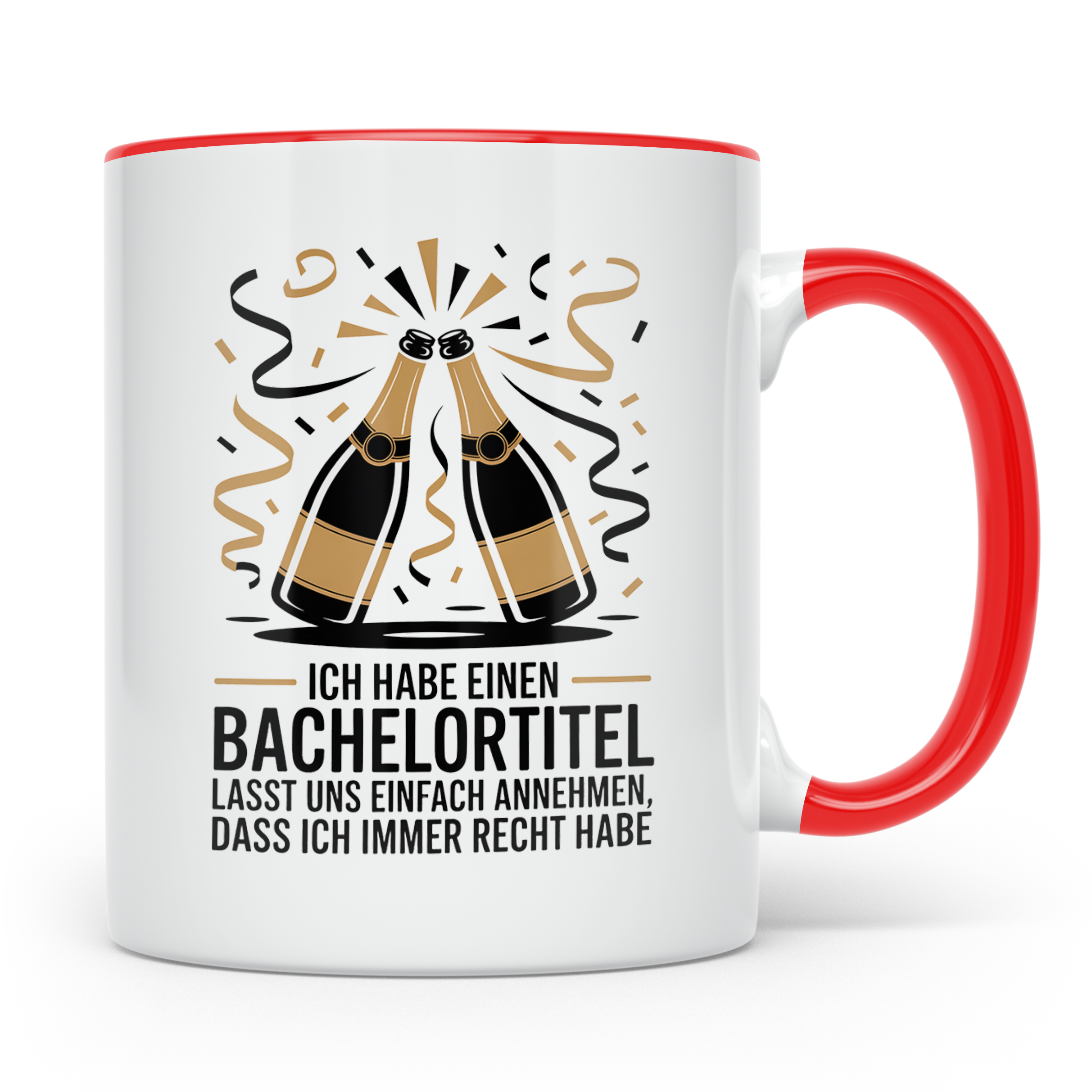 Bachelor Studium Abschluss Tasse - Ich habe einen Bachelorti – Rot [farbe:rot]