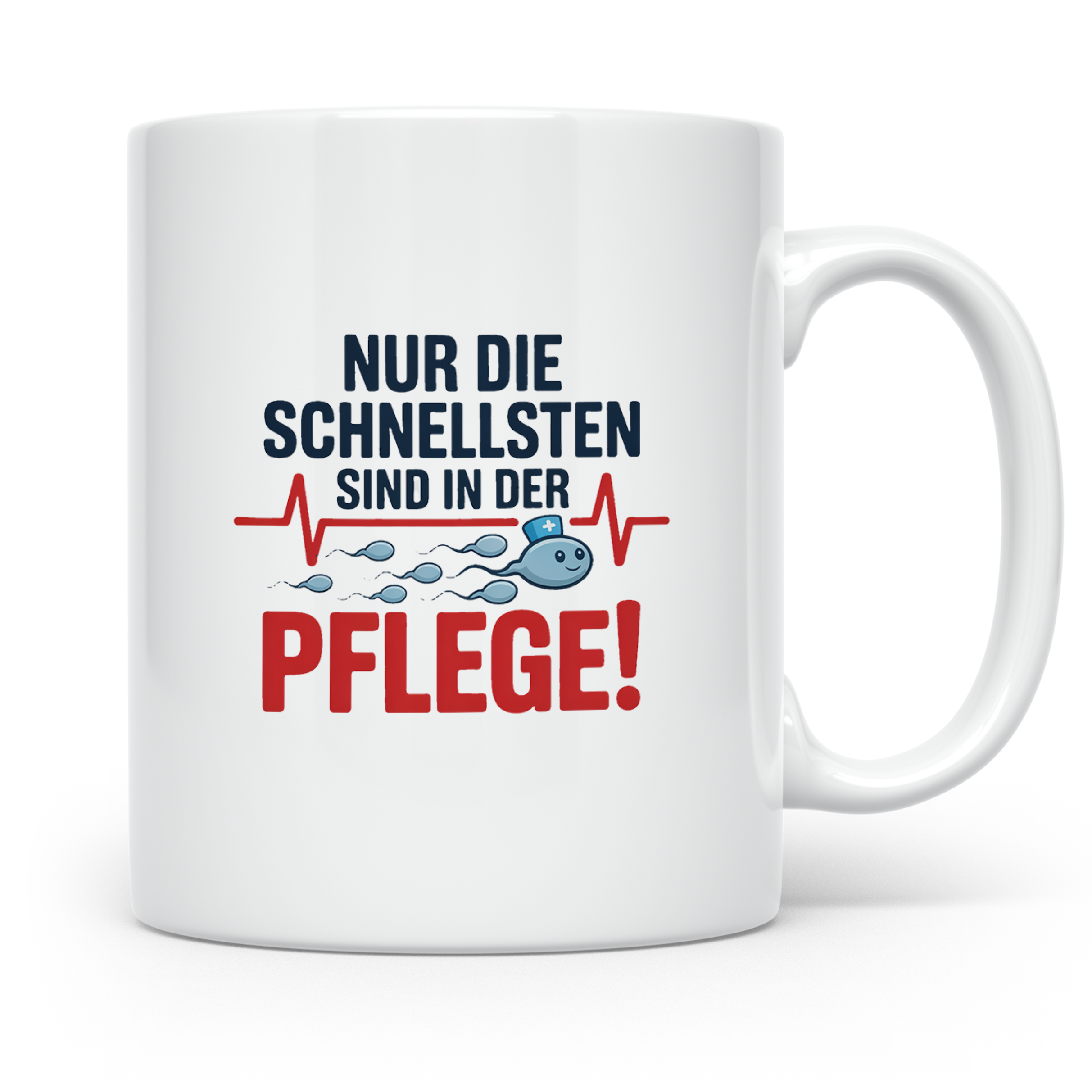 Pflege Kaffeetasse Nur die Schnellsten in der Pflege! Gesche – Weiß [farbe:weiß]