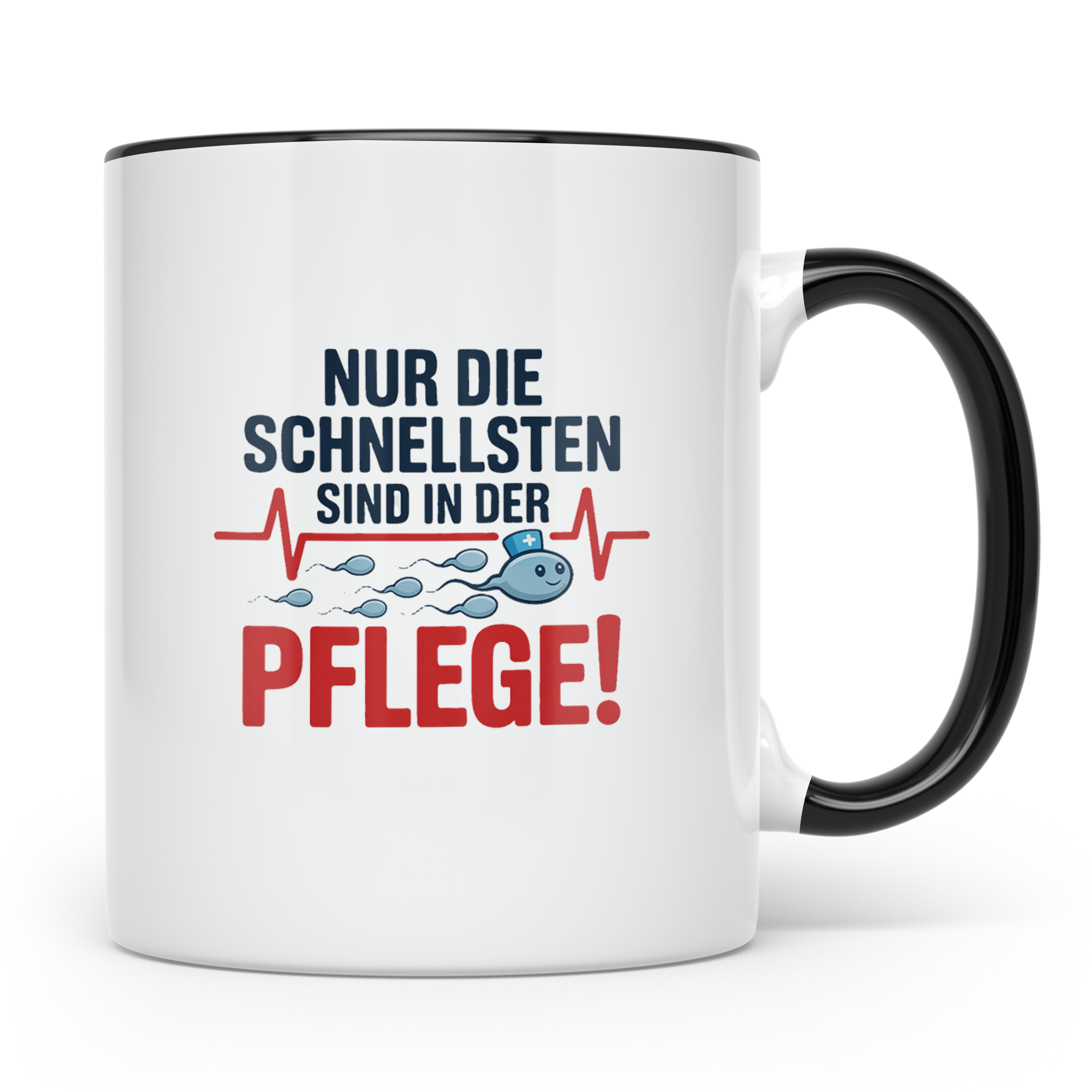 Pflege Kaffeetasse Nur die Schnellsten in der Pflege! Gesche – Schwarz [farbe:schwarz]