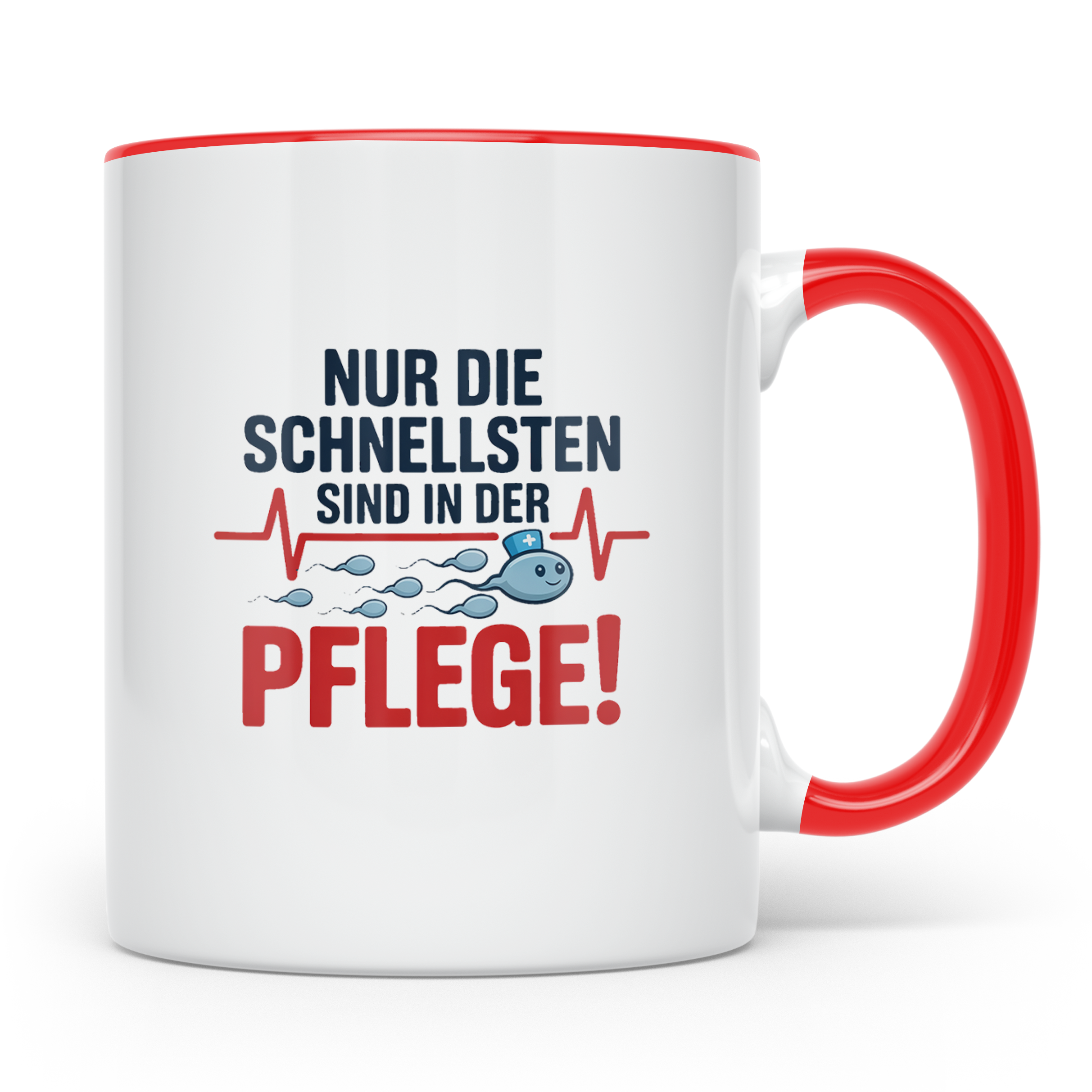 Pflege Kaffeetasse Nur die Schnellsten in der Pflege! Gesche – Rot [farbe:rot]