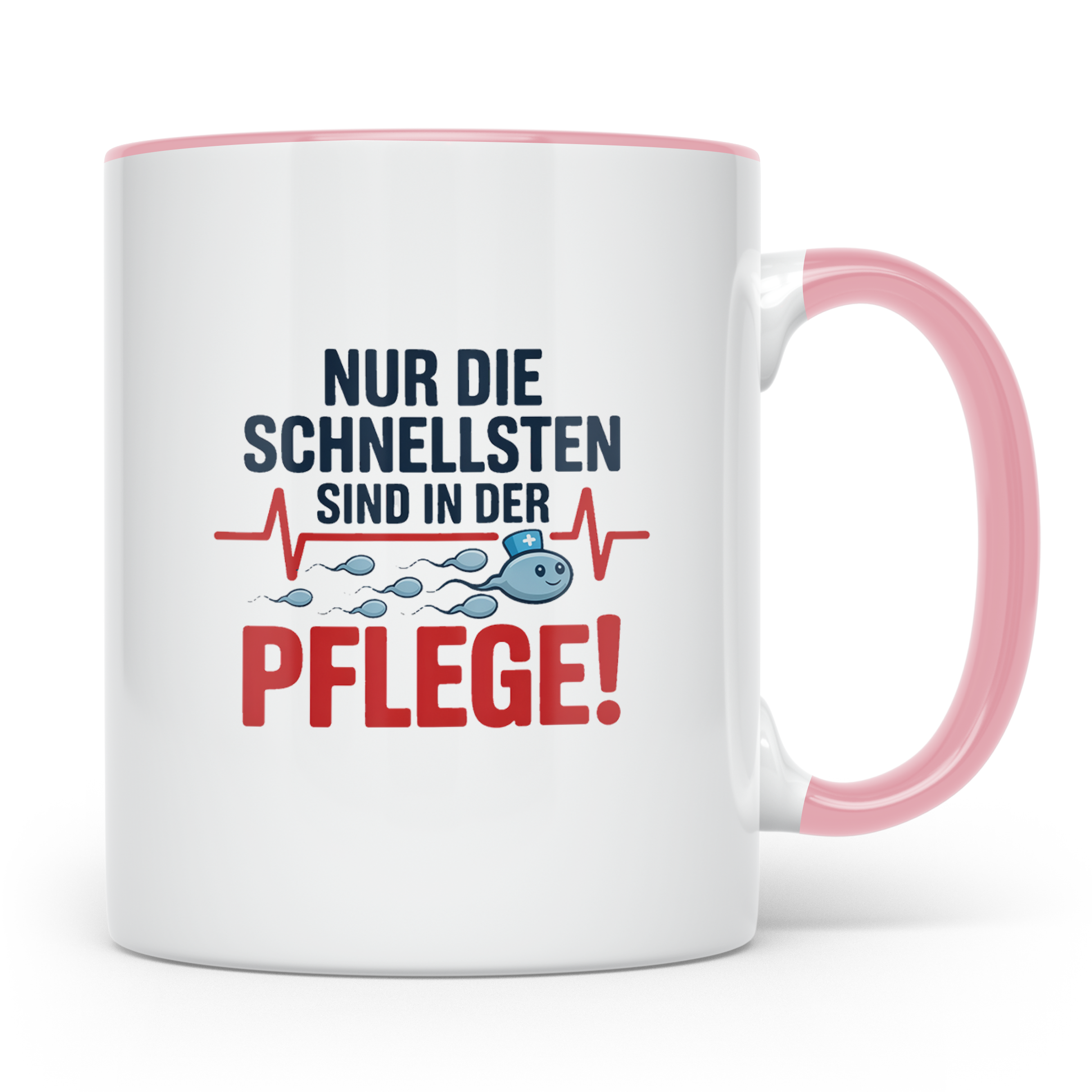 Pflege Kaffeetasse Nur die Schnellsten in der Pflege! Gesche – Rosa [farbe:rosa]