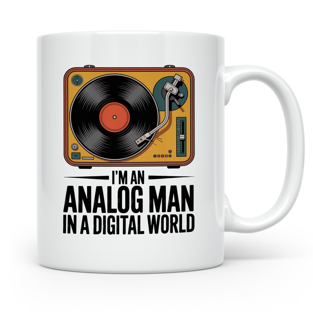 Vinyl Schallplattenspieler Kaffeetasse - Analog Mann Musik R – Weiß [farbe:weiß]