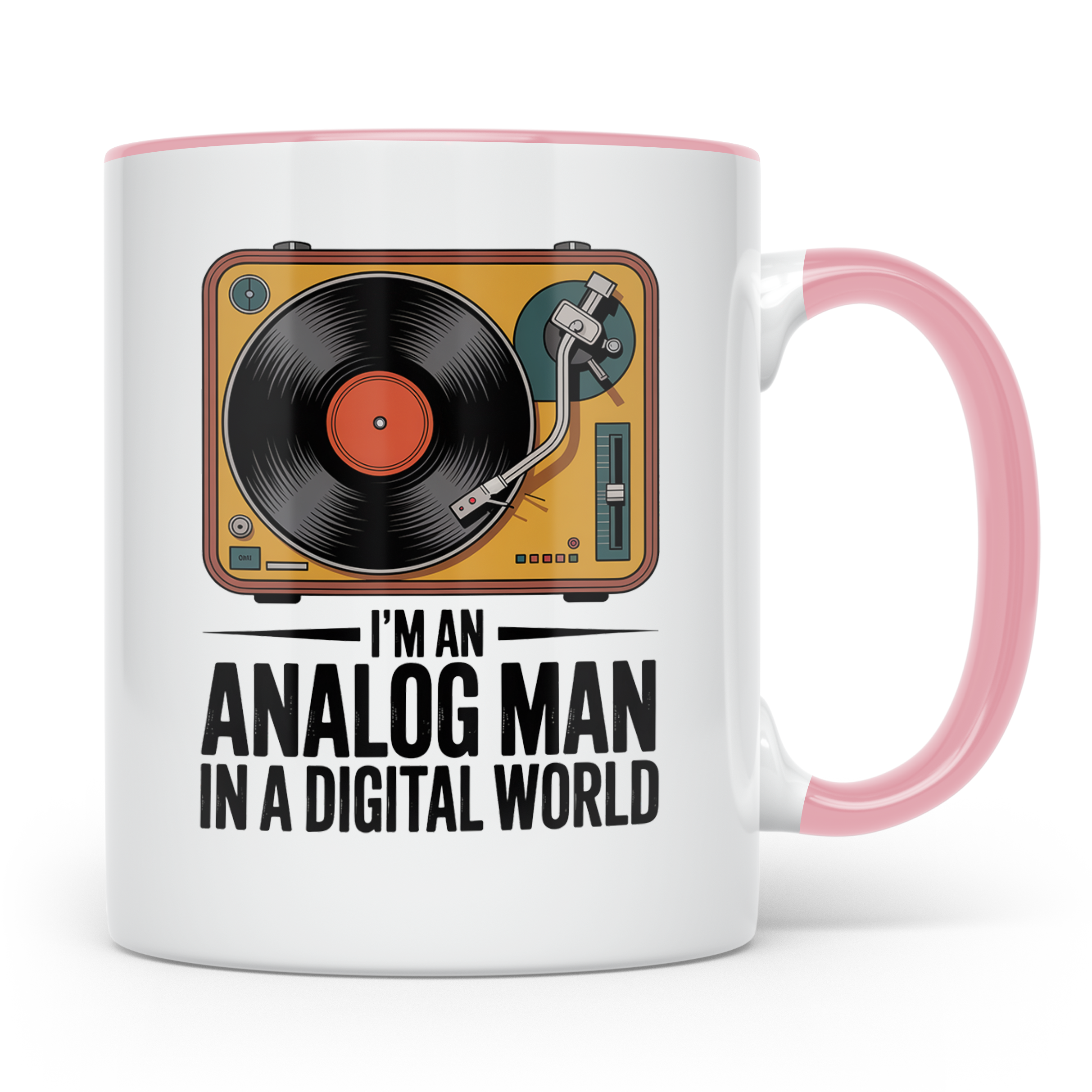 Vinyl Schallplattenspieler Kaffeetasse - Analog Mann Musik R – Rosa [farbe:rosa]