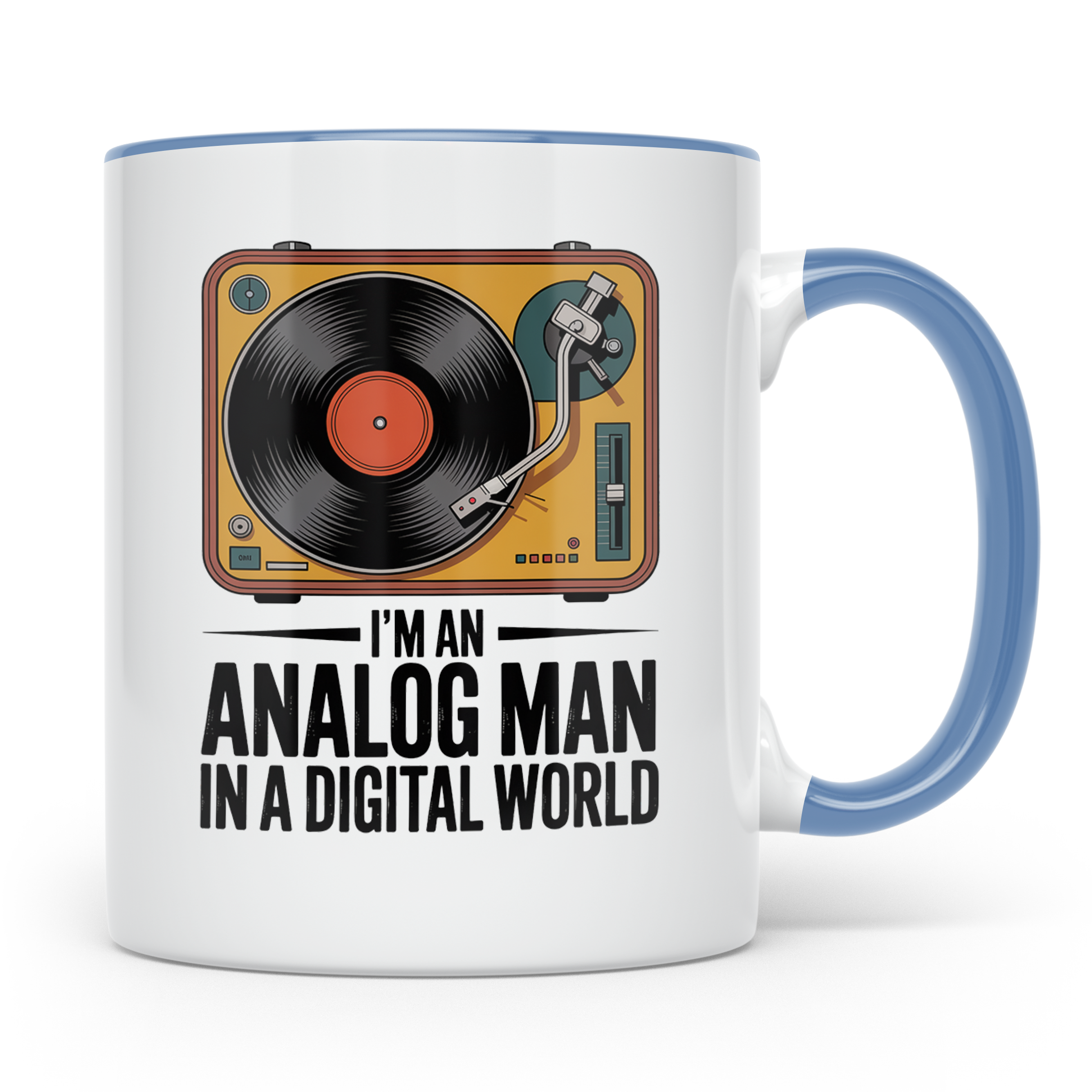 Vinyl Schallplattenspieler Kaffeetasse - Analog Mann Musik R – Blau [farbe:blau]