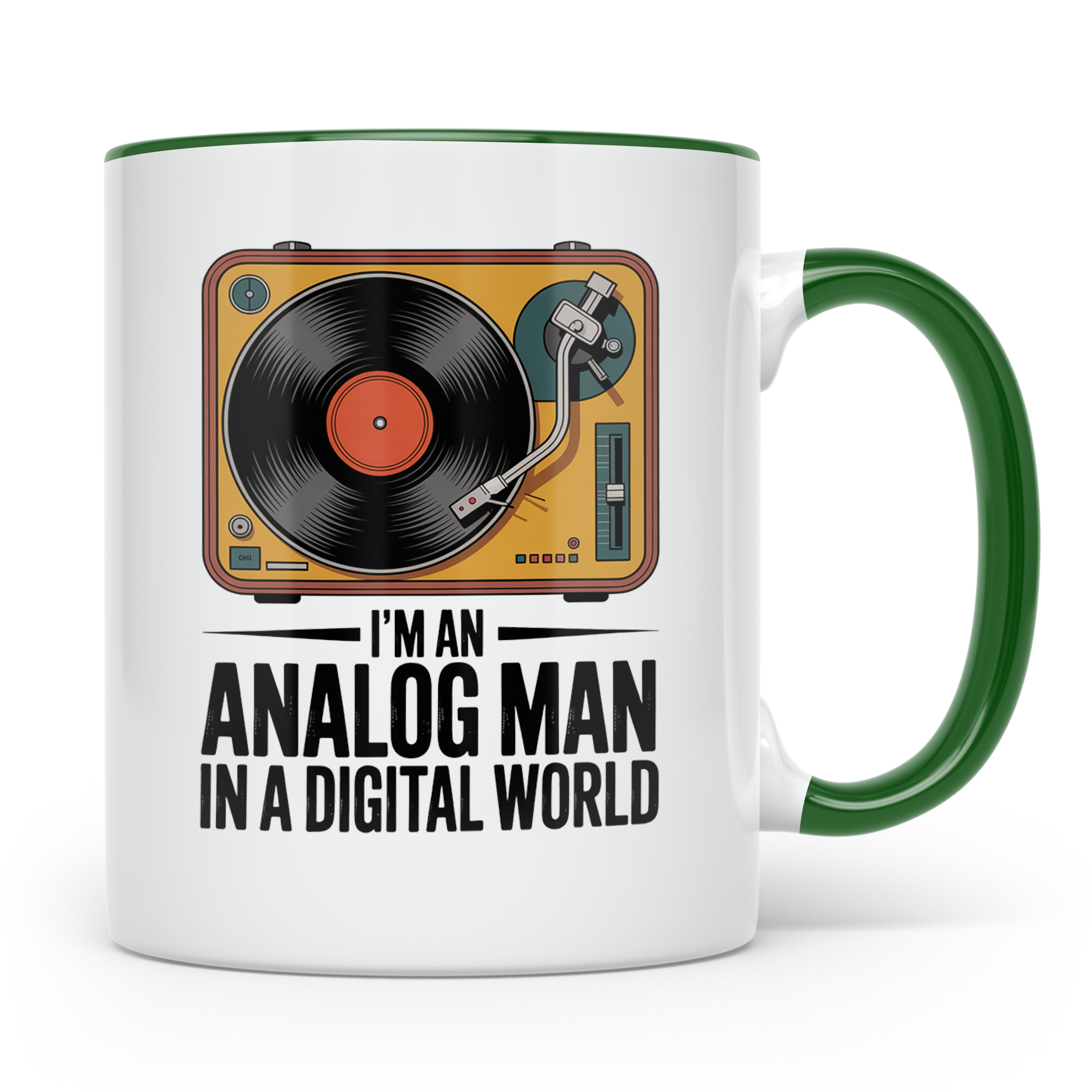 Vinyl Schallplattenspieler Kaffeetasse - Analog Mann Musik R – Grün [farbe:grün]