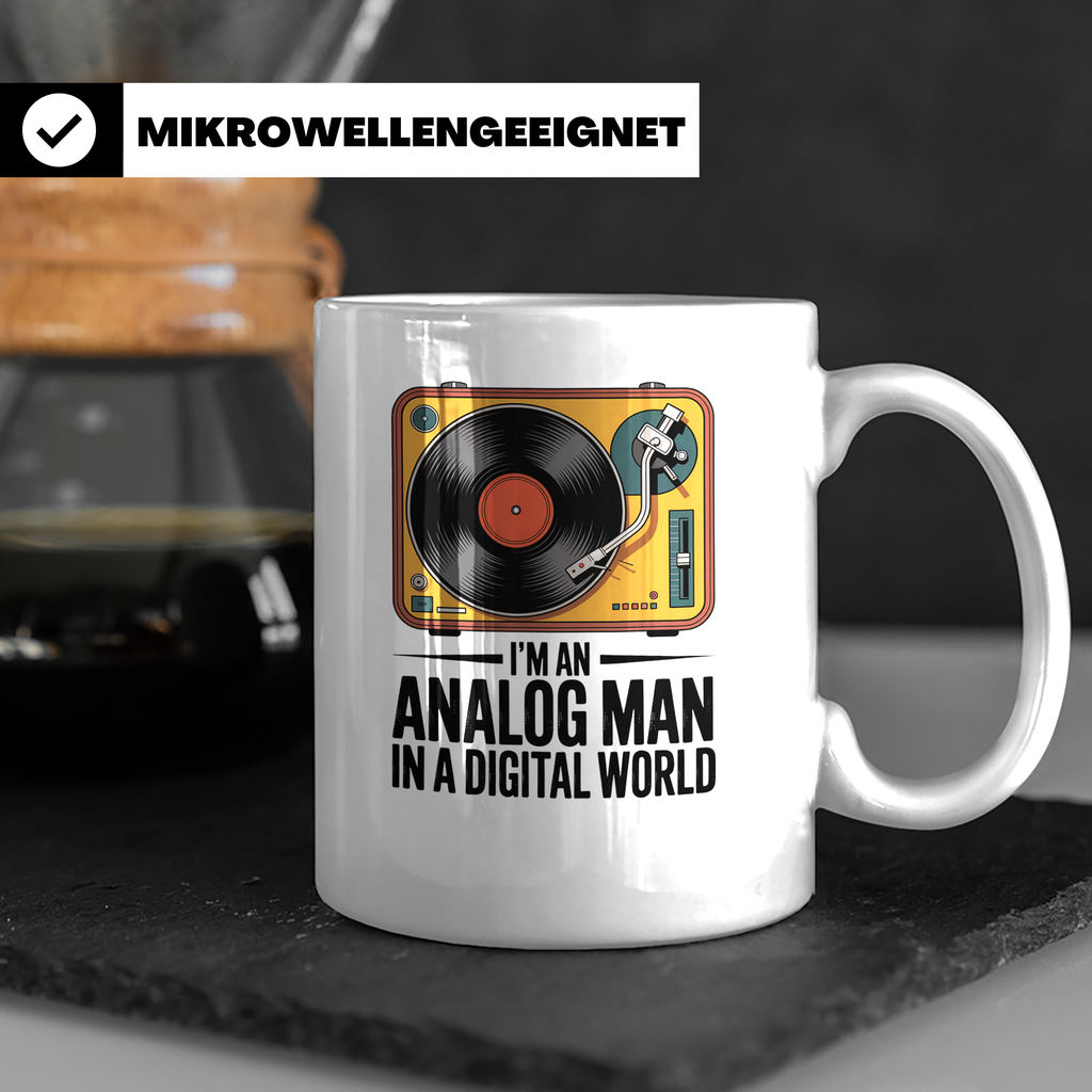 Vinyl Schallplattenspieler Kaffeetasse - Analog Mann Musik R – Weiß [farbe:weiß]