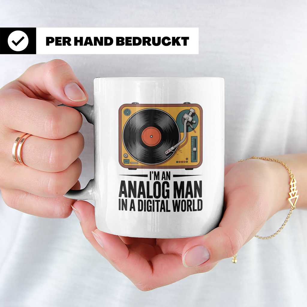 Vinyl Schallplattenspieler Kaffeetasse - Analog Mann Musik R – Weiß [farbe:weiß]