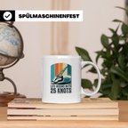 Windsurfen Tasse - Life Begins With 25 Knots - Surfer Gesche – Weiß [farbe:weiß]