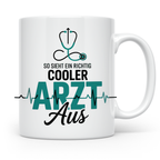 Cooler Arzt Tasse - Mediziner Geschenkidee mit Stethoskop & Herzschlag - Für Ärzte, Medizinstudenten & Assistenzärzte