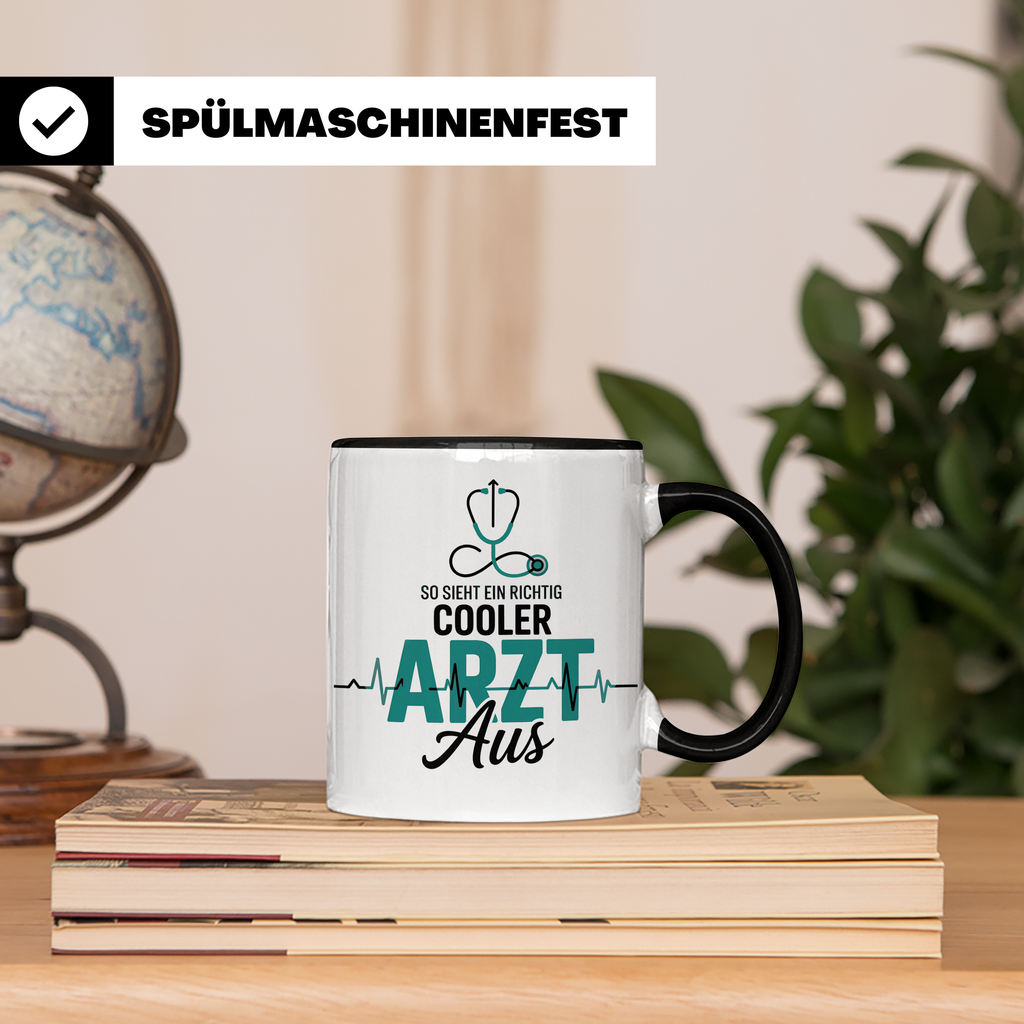 Cooler Arzt Tasse - Mediziner Geschenkidee mit Stethoskop & Herzschlag - Für Ärzte, Medizinstudenten & Assistenzärzte