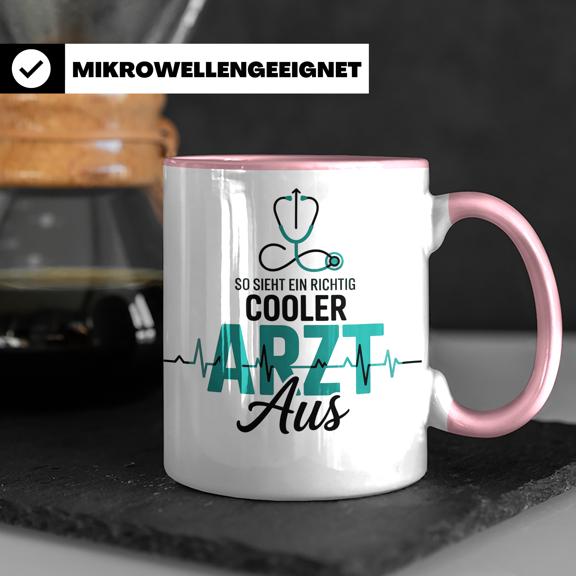 Cooler Arzt Tasse - Mediziner Geschenkidee mit Stethoskop & Herzschlag - Für Ärzte, Medizinstudenten & Assistenzärzte