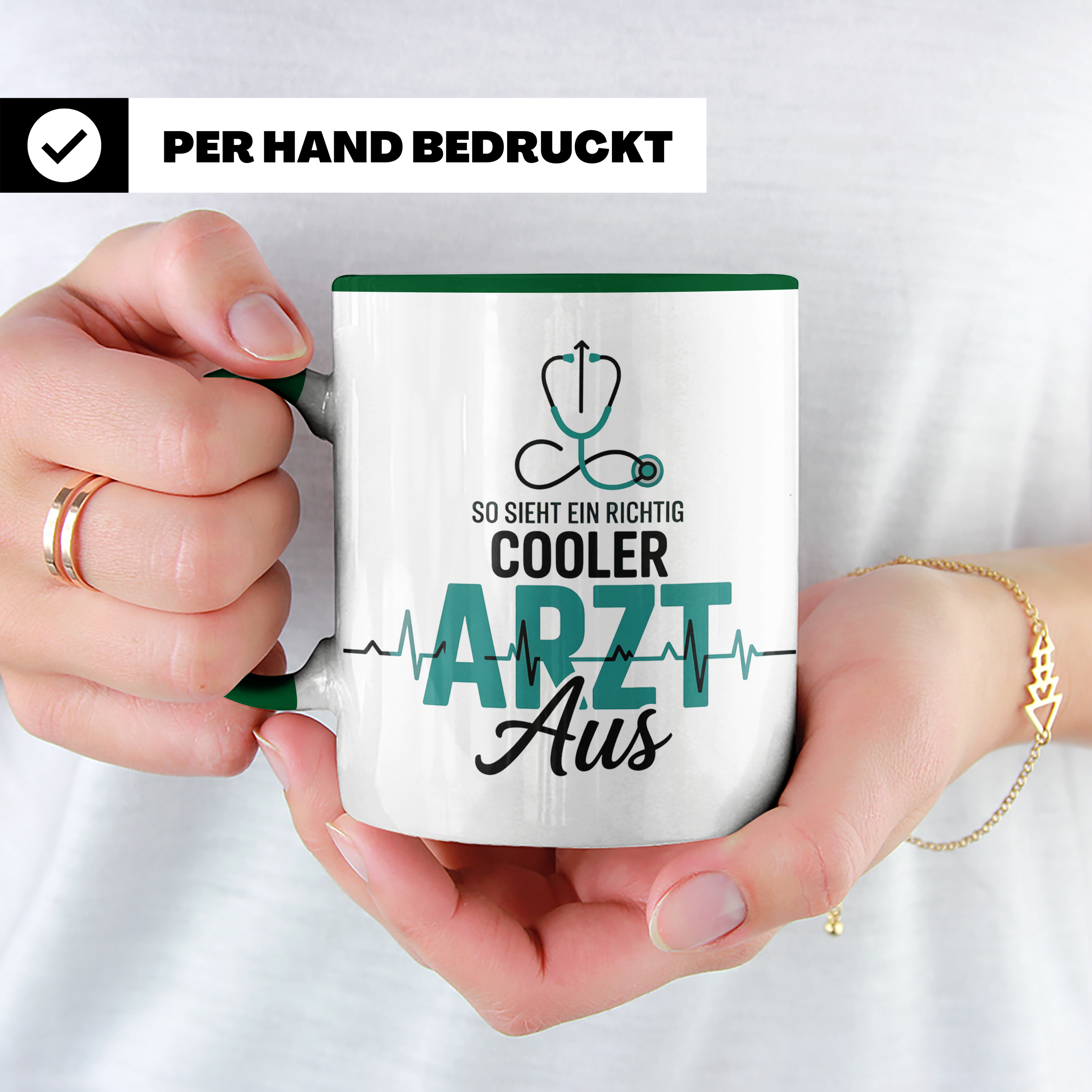 Cooler Arzt Tasse - Mediziner Geschenkidee mit Stethoskop & Herzschlag - Für Ärzte, Medizinstudenten & Assistenzärzte